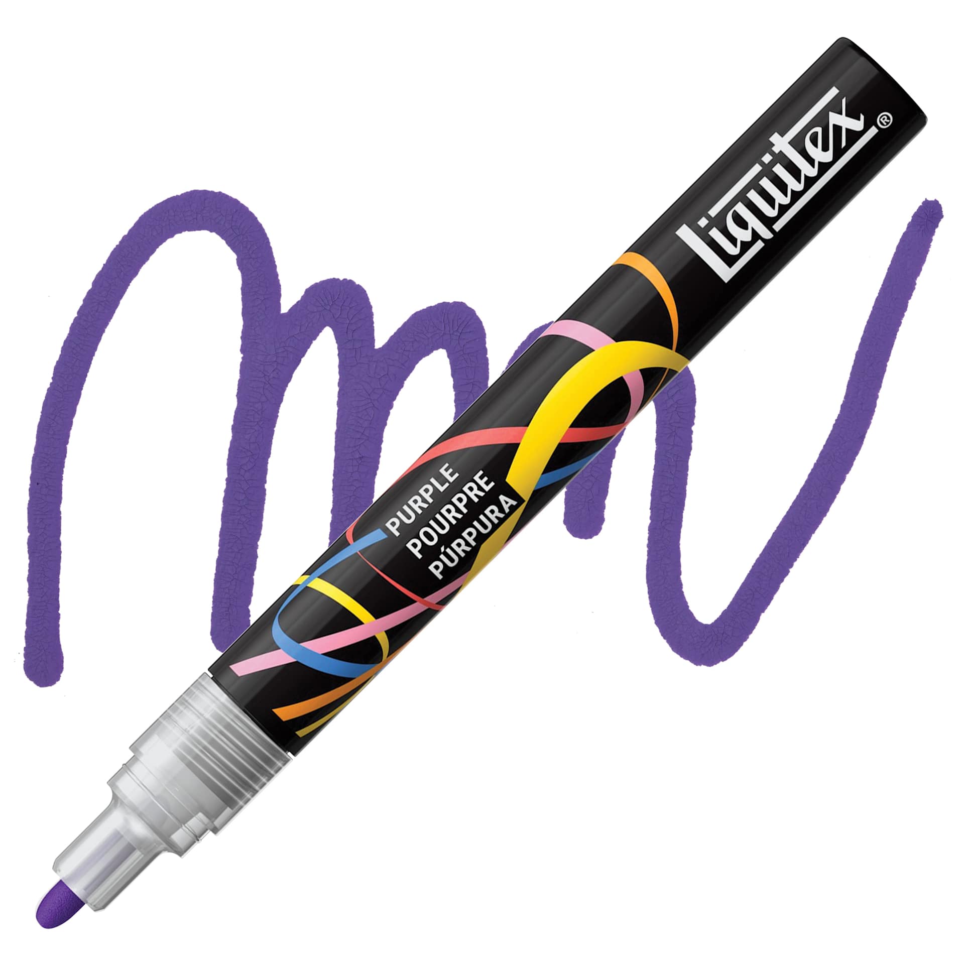 Liquitex Marker - Purple, Bullet Tip, 2 mm marker with swatch