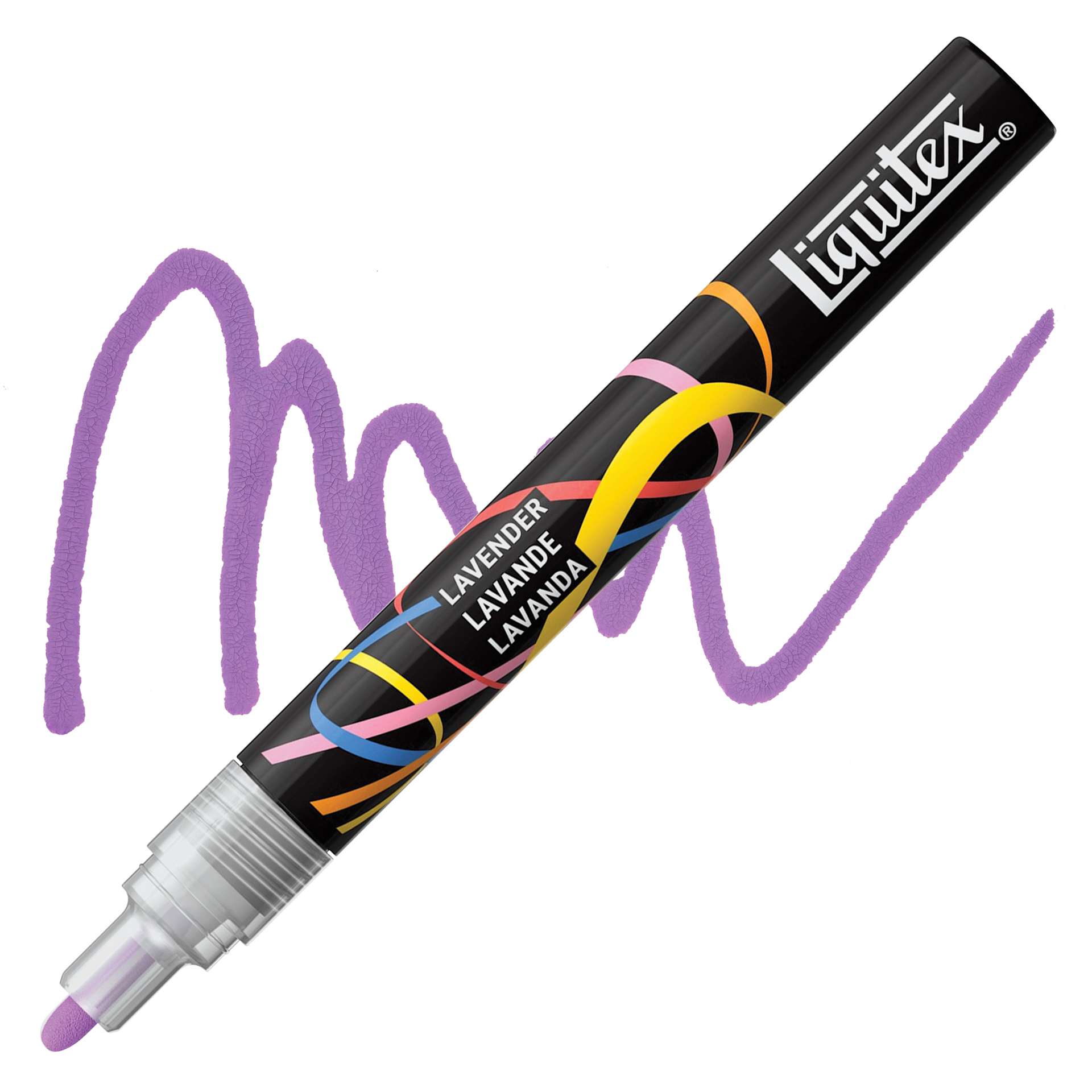 Liquitex Marker - Lavender, Bullet Tip, 2 mm marker with swatch
