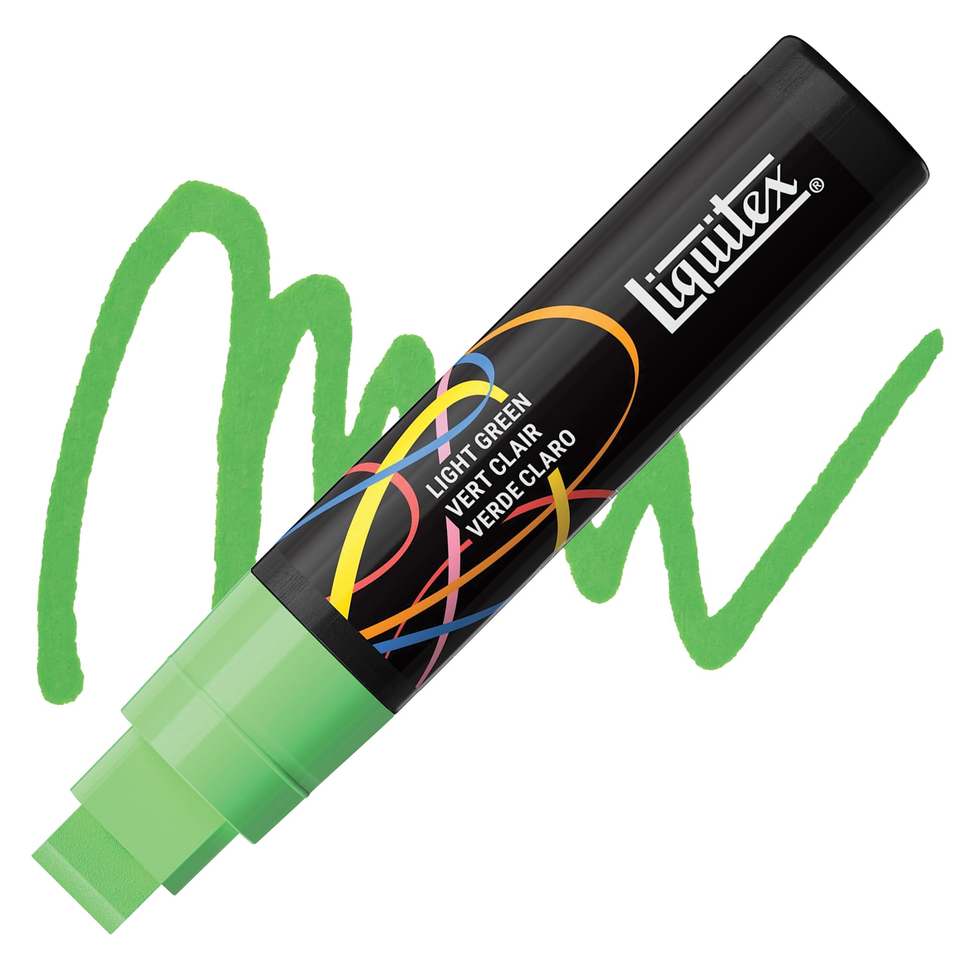 Liquitex Marker - Light Green, Chisel Tip, 15 mm marker with swatch