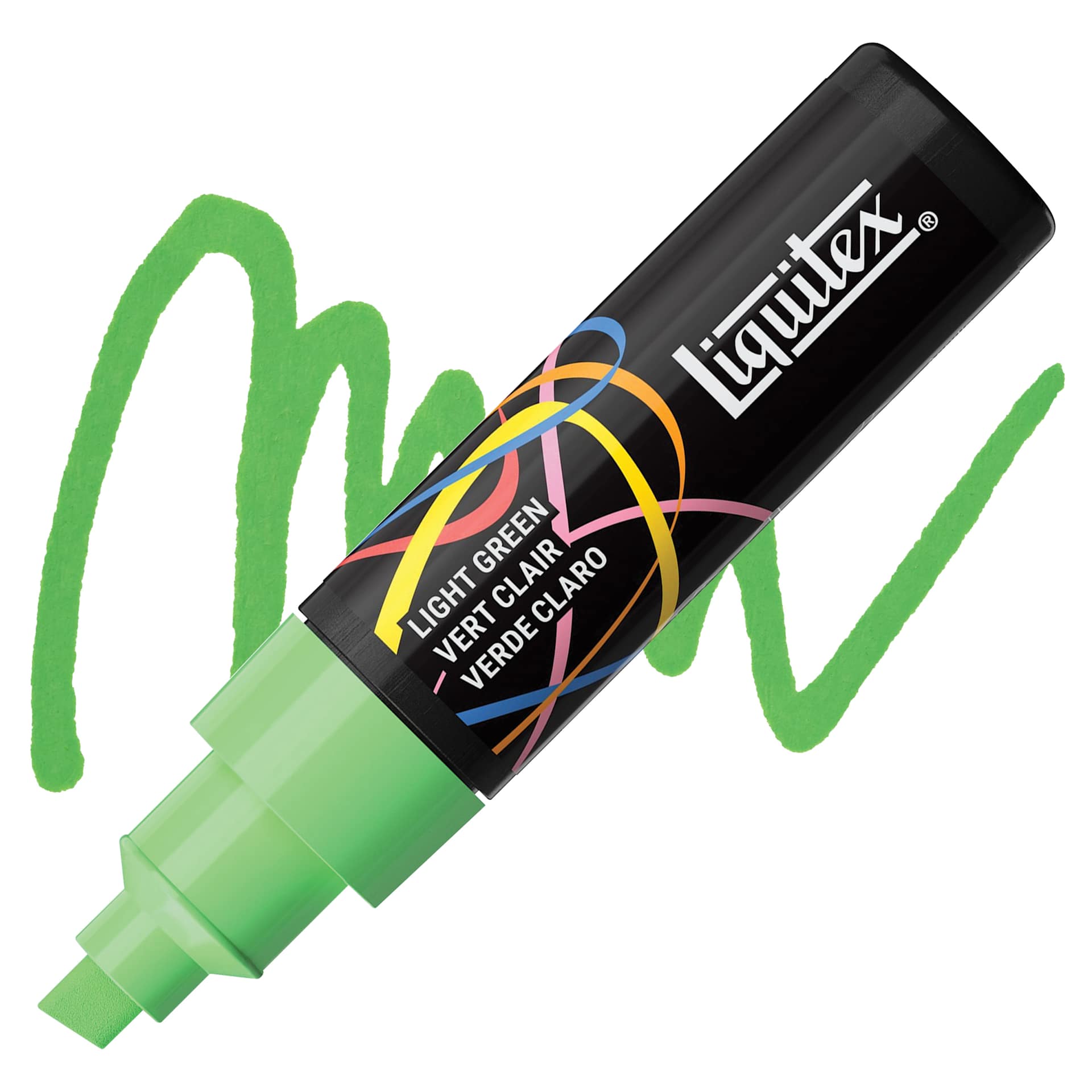 Liquitex Marker - Light Green, Chisel Tip, 8 mm marker with swatch