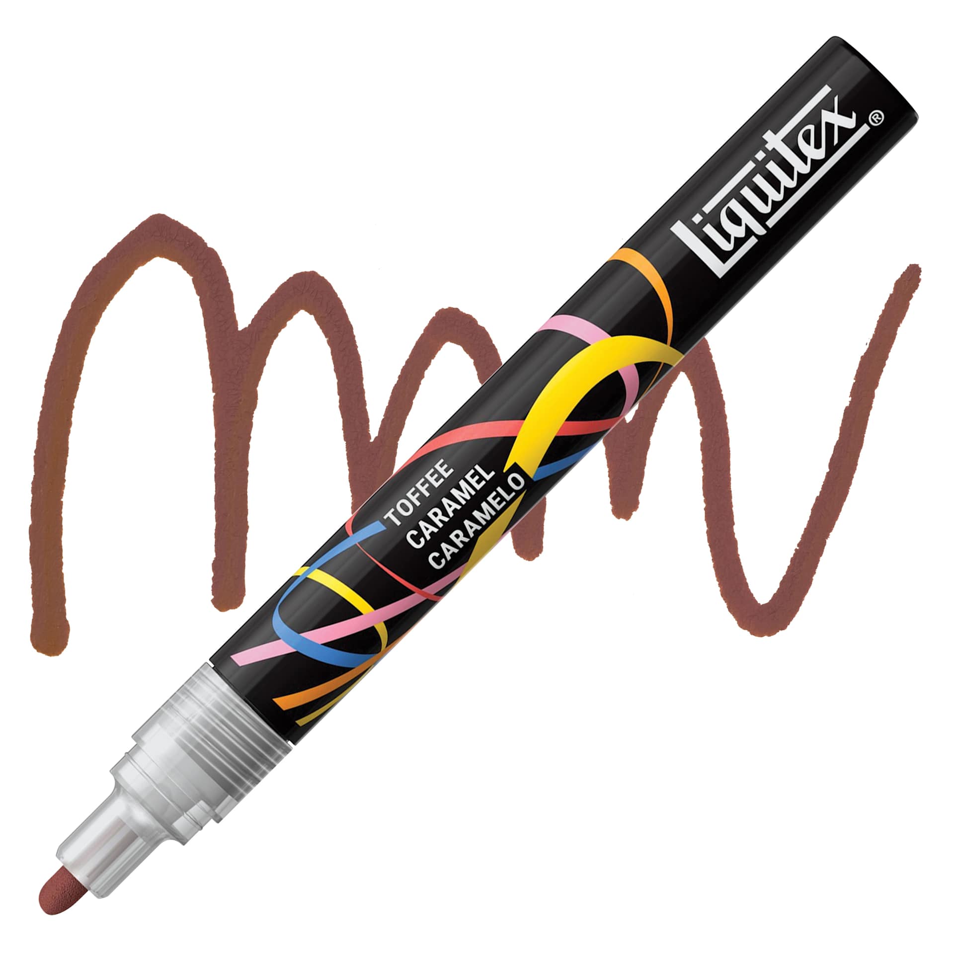 Liquitex Marker - Toffee, Bullet Tip, 2 mm marker with swatch