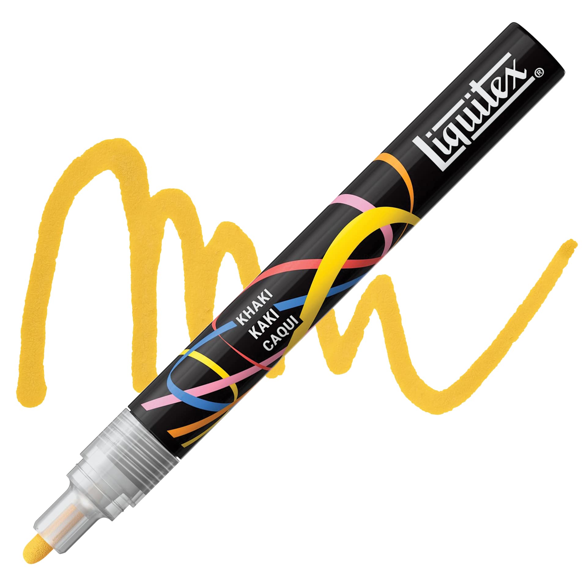 Liquitex Marker - Khaki, Bullet Tip, 2 mm marker with swatch
