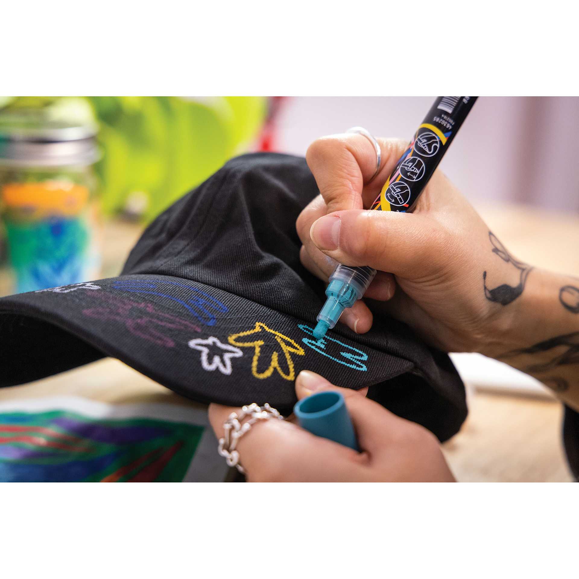 Liquitex Acrylic Markers used on a baseball cap