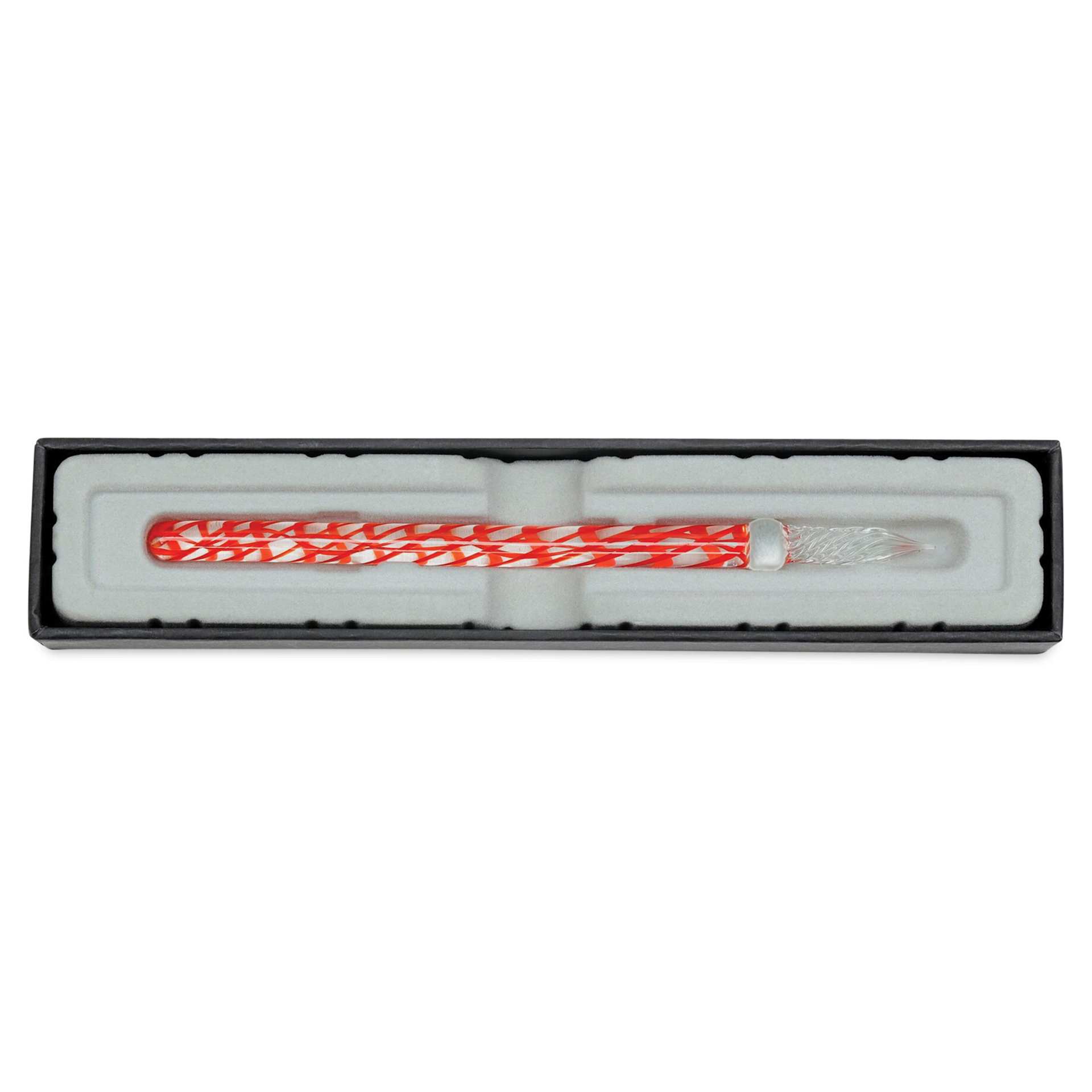 Herbin Straight Glass Dip Pen - Carob Tree Red, in packaging