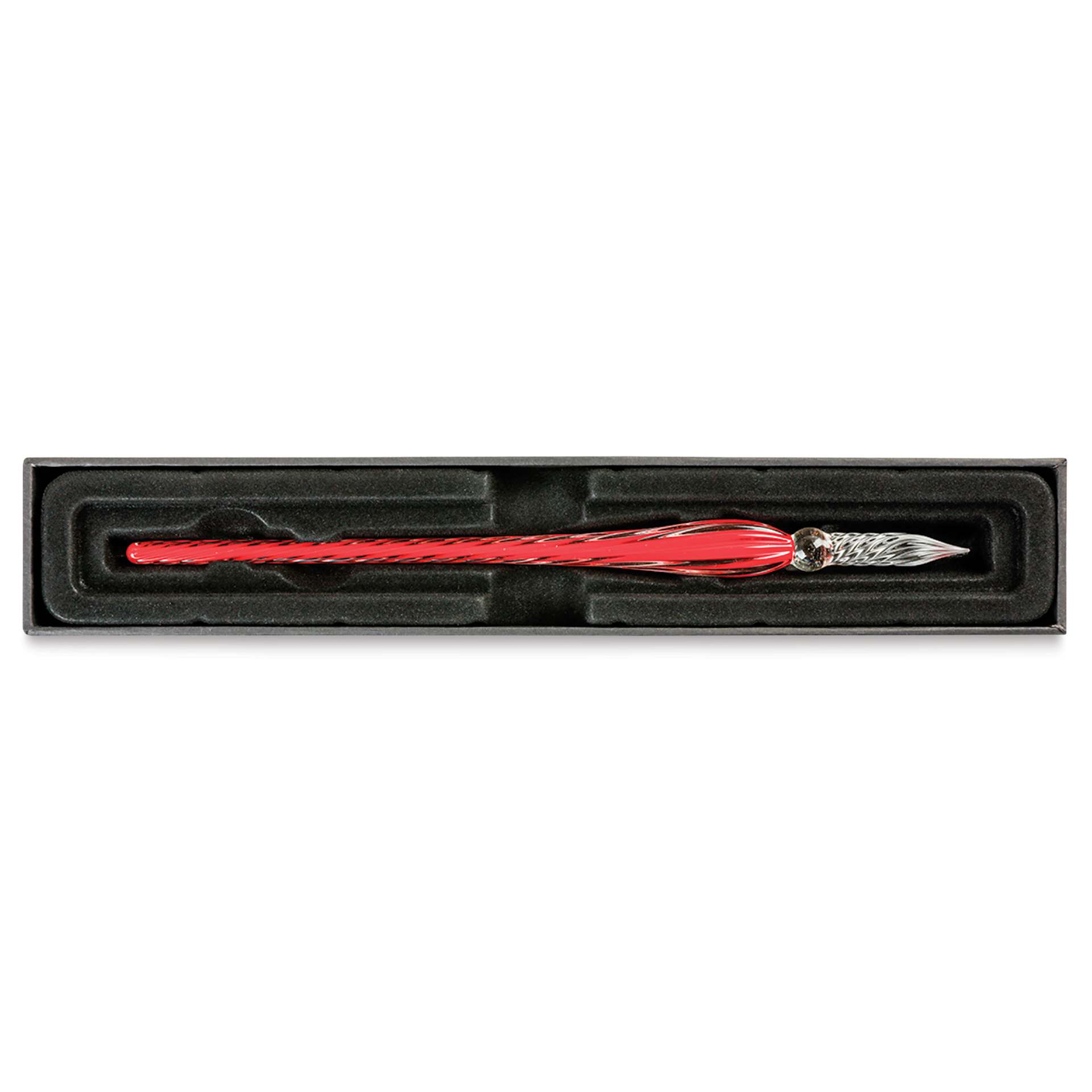 Herbin Twisted Glass Dip Pen - Red Carob, in packaging
