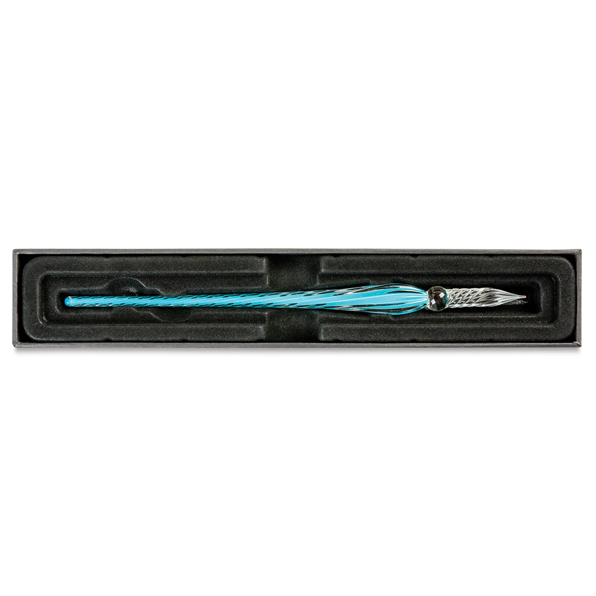Herbin Twisted Glass Dip Pen - Azure Blue, in packaging