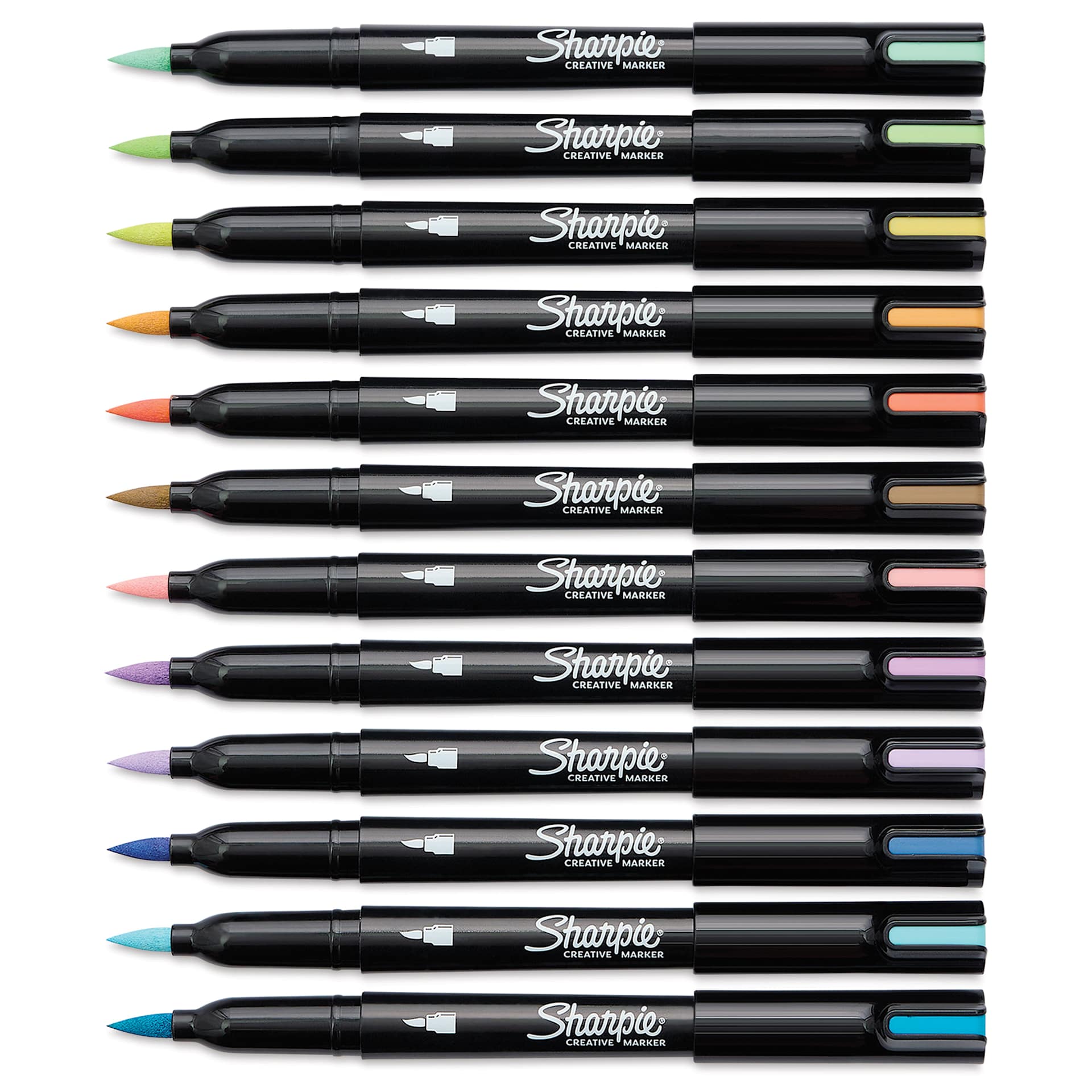 Sharpie Creative Acrylic Markers - Set of 12, Earth Tones, Brush Tip