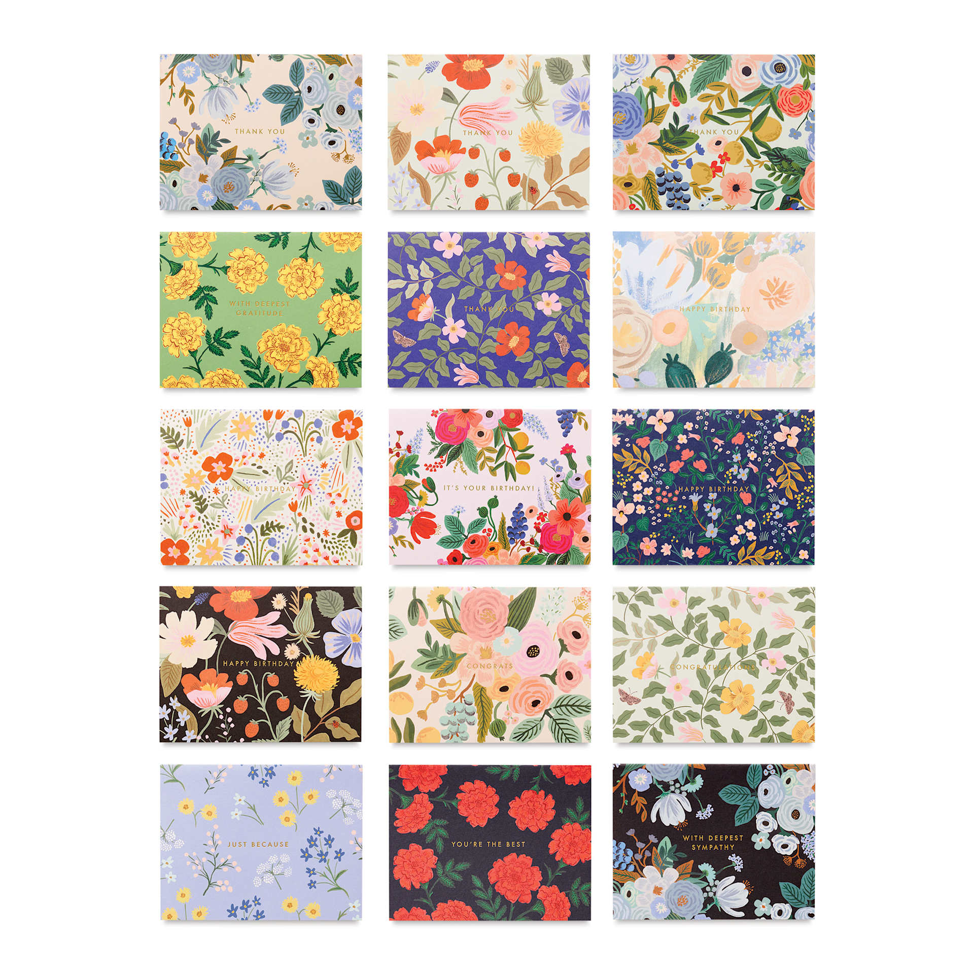 Rifle Paper Co Essentials Card Box Set (selection of card fronts)
