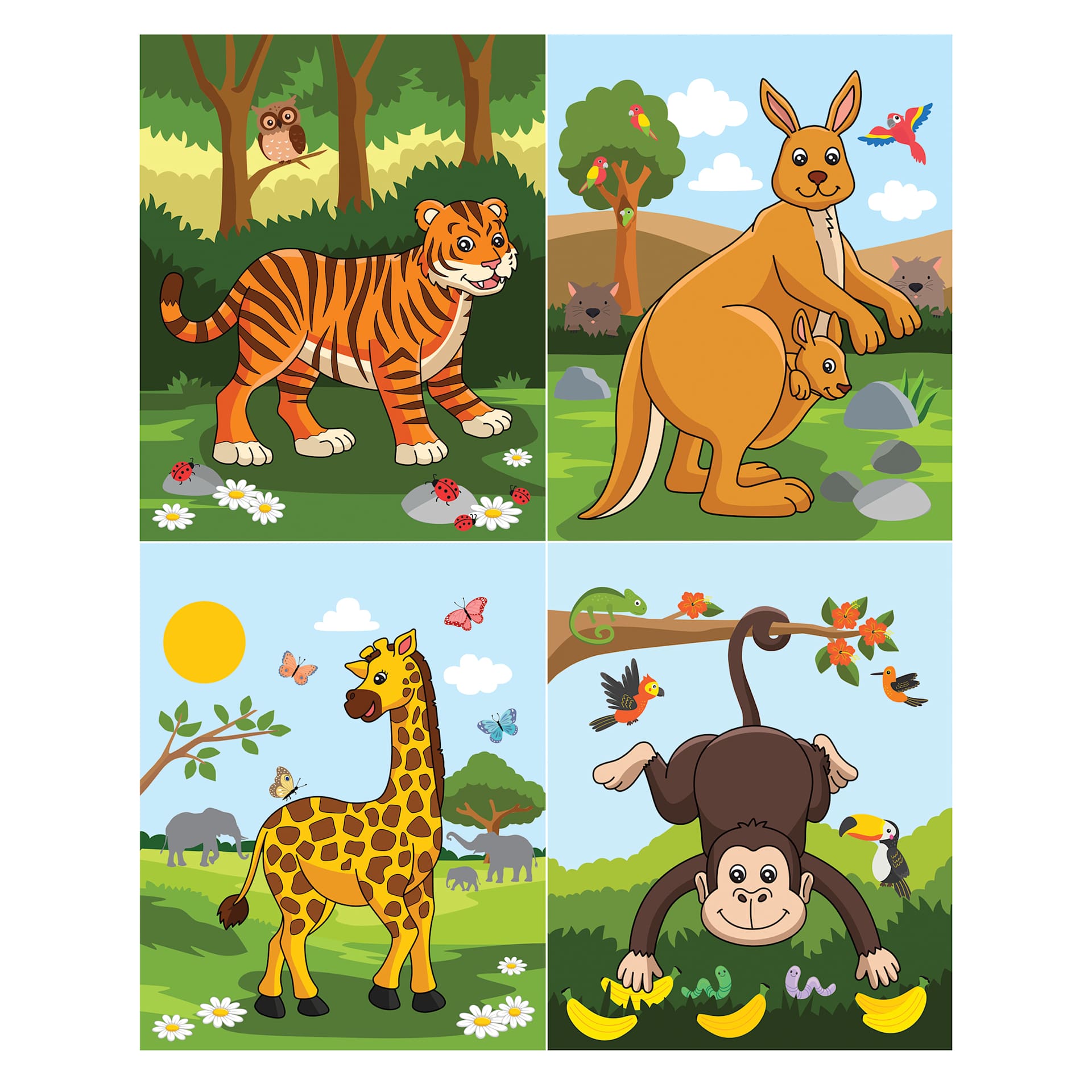 Peter Pauper Press Color with Water Set - Wild Animals, contents