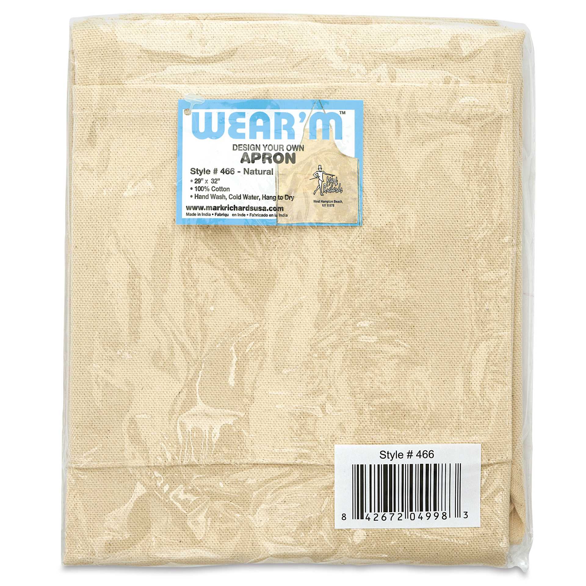 Wear’m Design Your Own Canvas Apron with Pockets - 29" x 32", in packaging