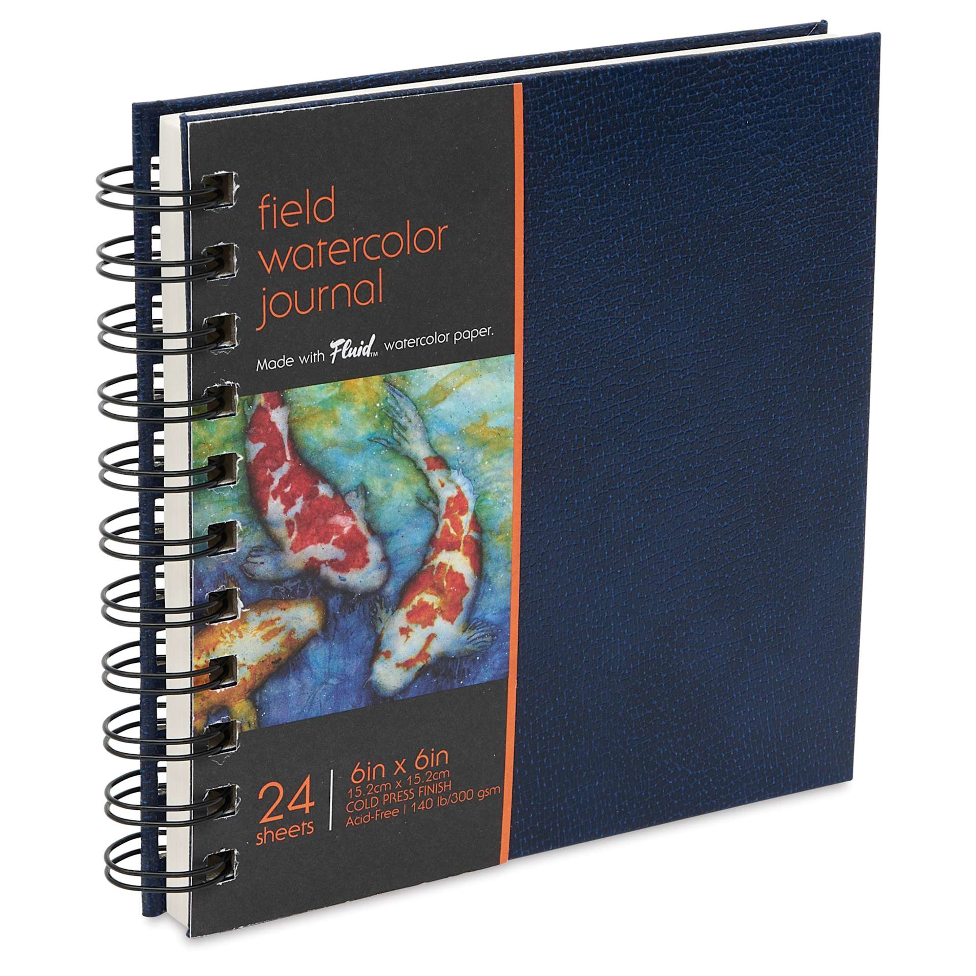 Fluid Watercolor Journal - Cold Press, 6" x 6", with label