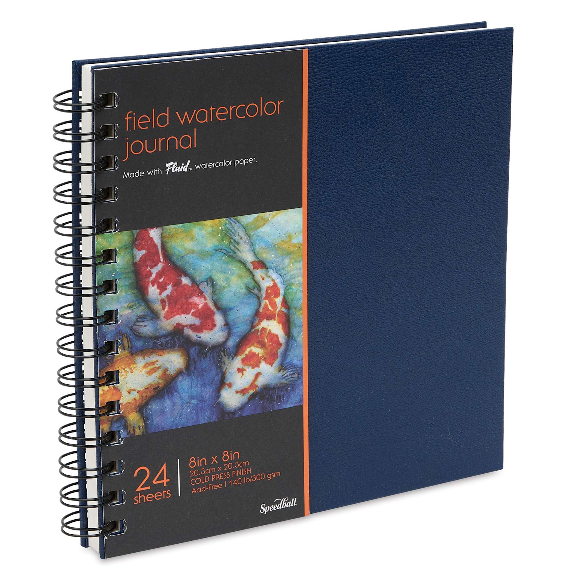 Fluid Watercolor Journal - Cold Press, 8" x 8", with label