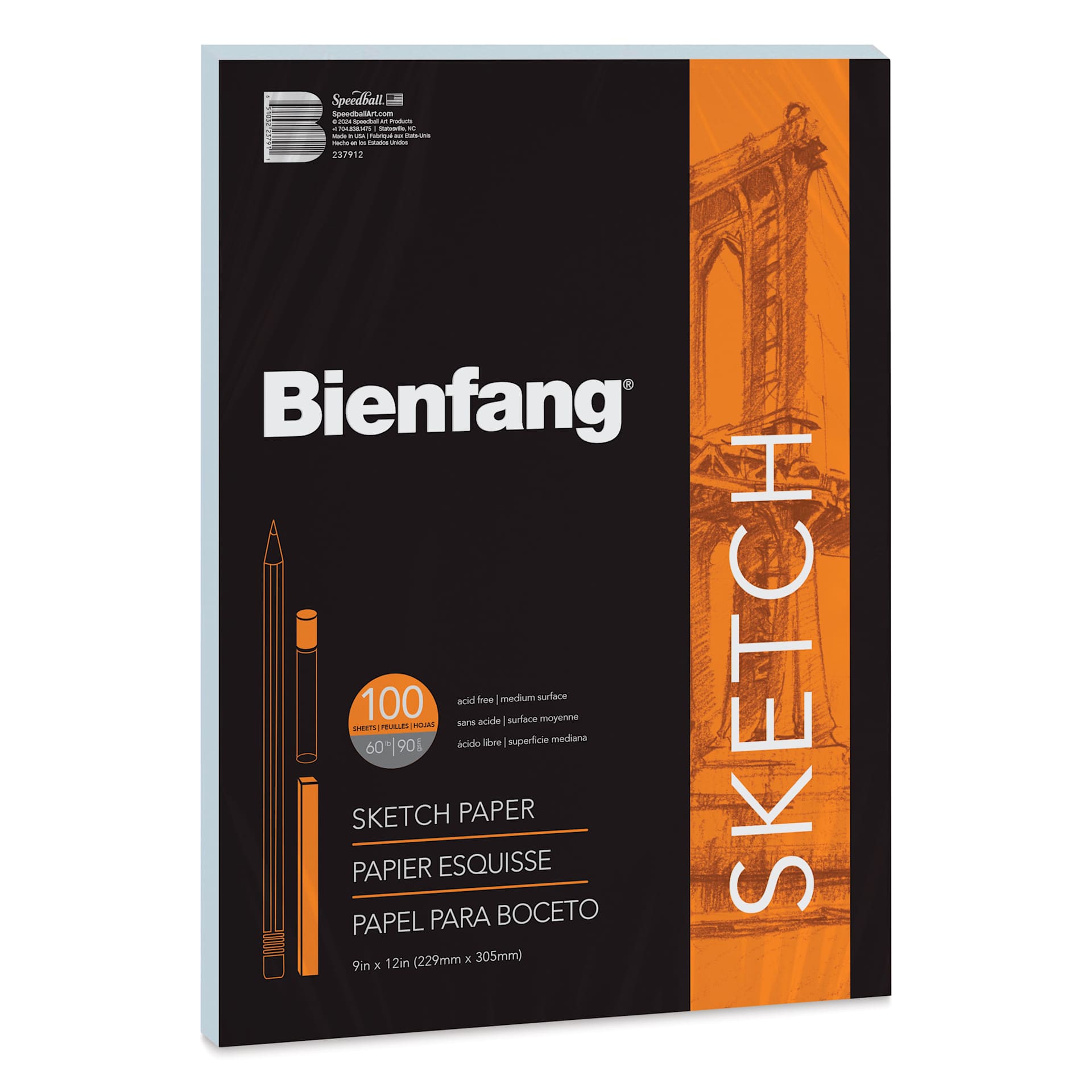 Bienfang Sketch Paper - Pkg of 100 Sheets, 9" x 12"