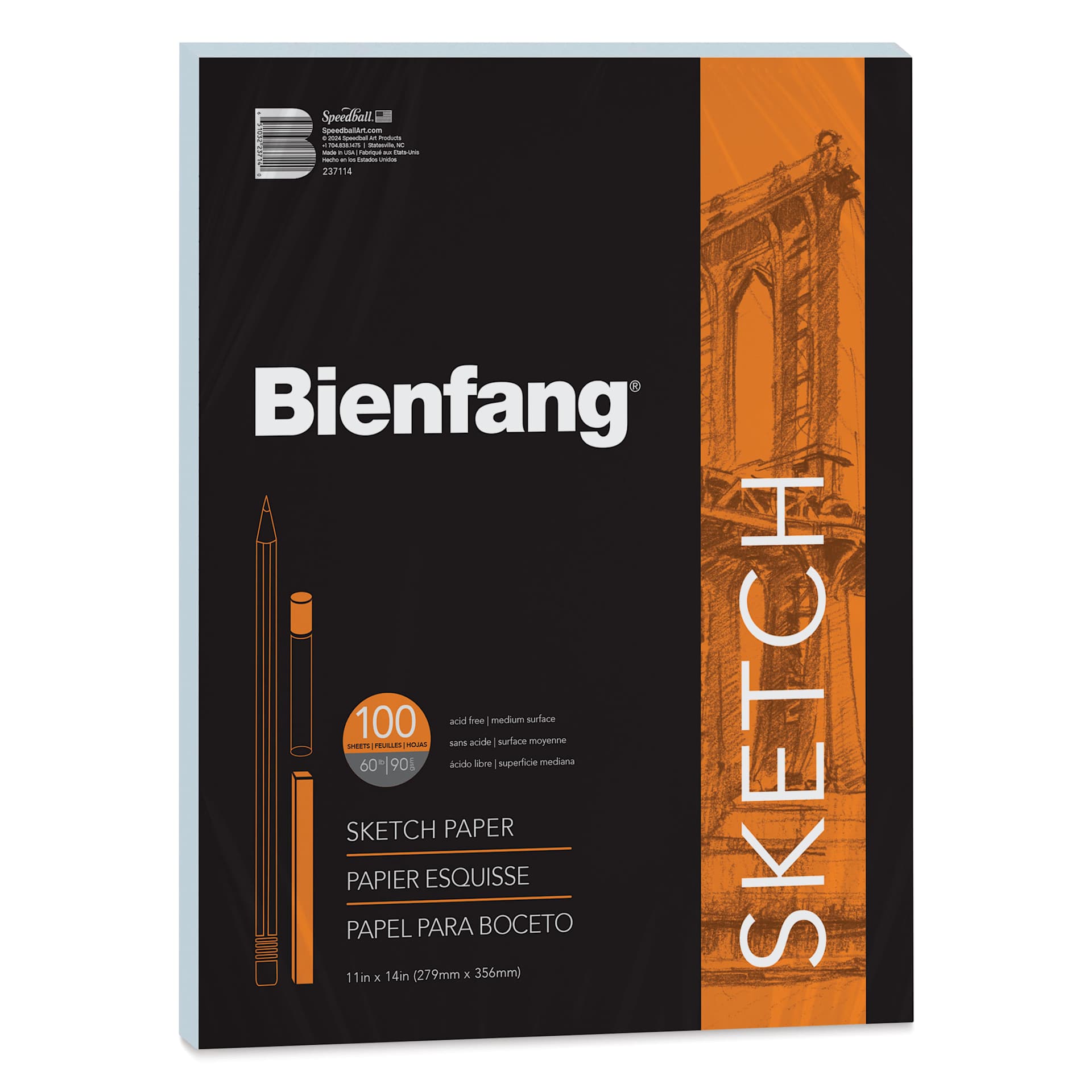 Bienfang Sketch Paper - Pkg of 100 Sheets, 11" x 14"