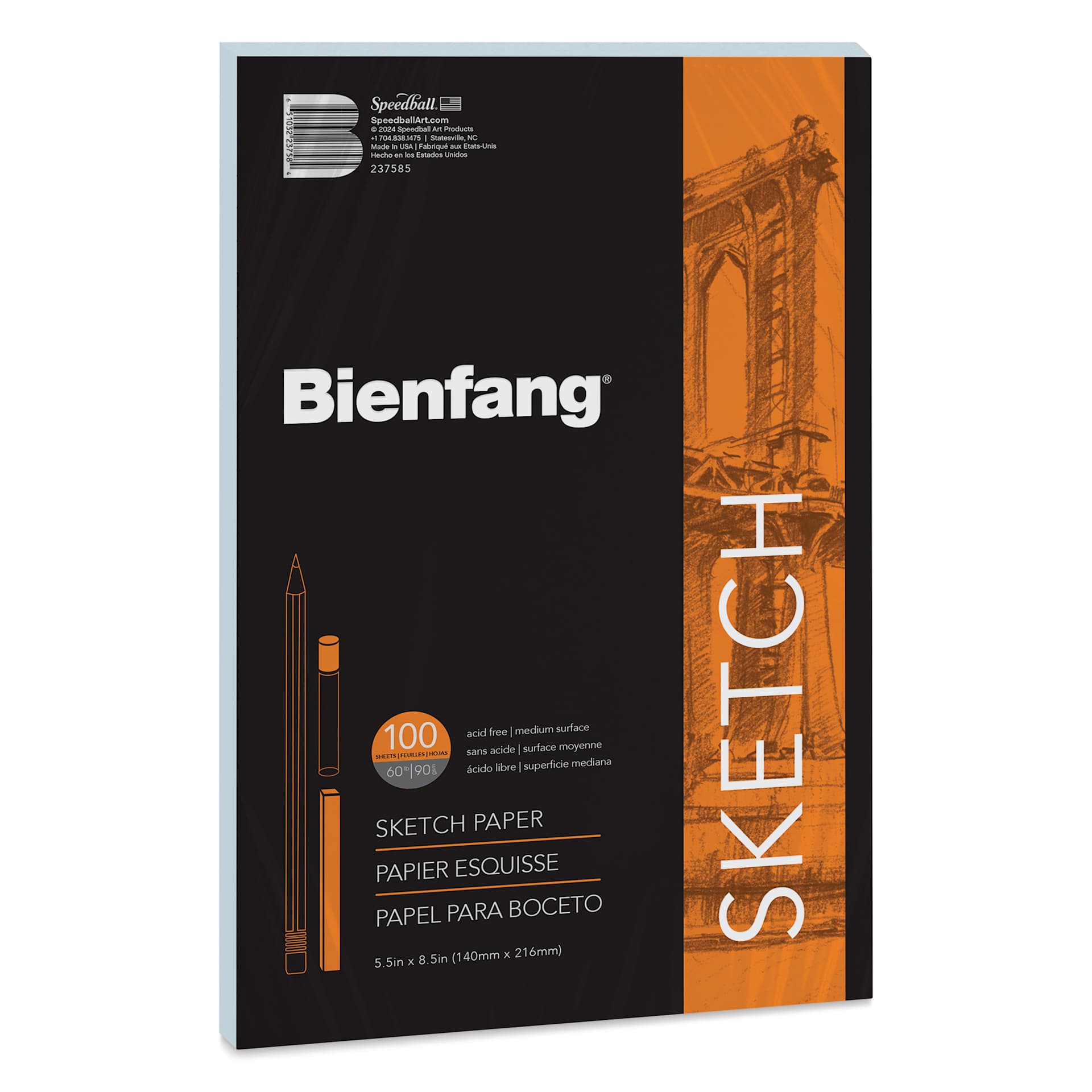Bienfang Sketch Paper - Pkg of 100 Sheets, 5-1/2" x 8-1/2"