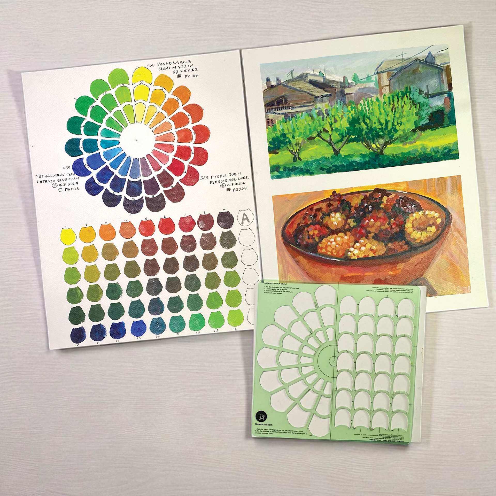 Pacific Arc ColourJot Mixing Template - Crescents