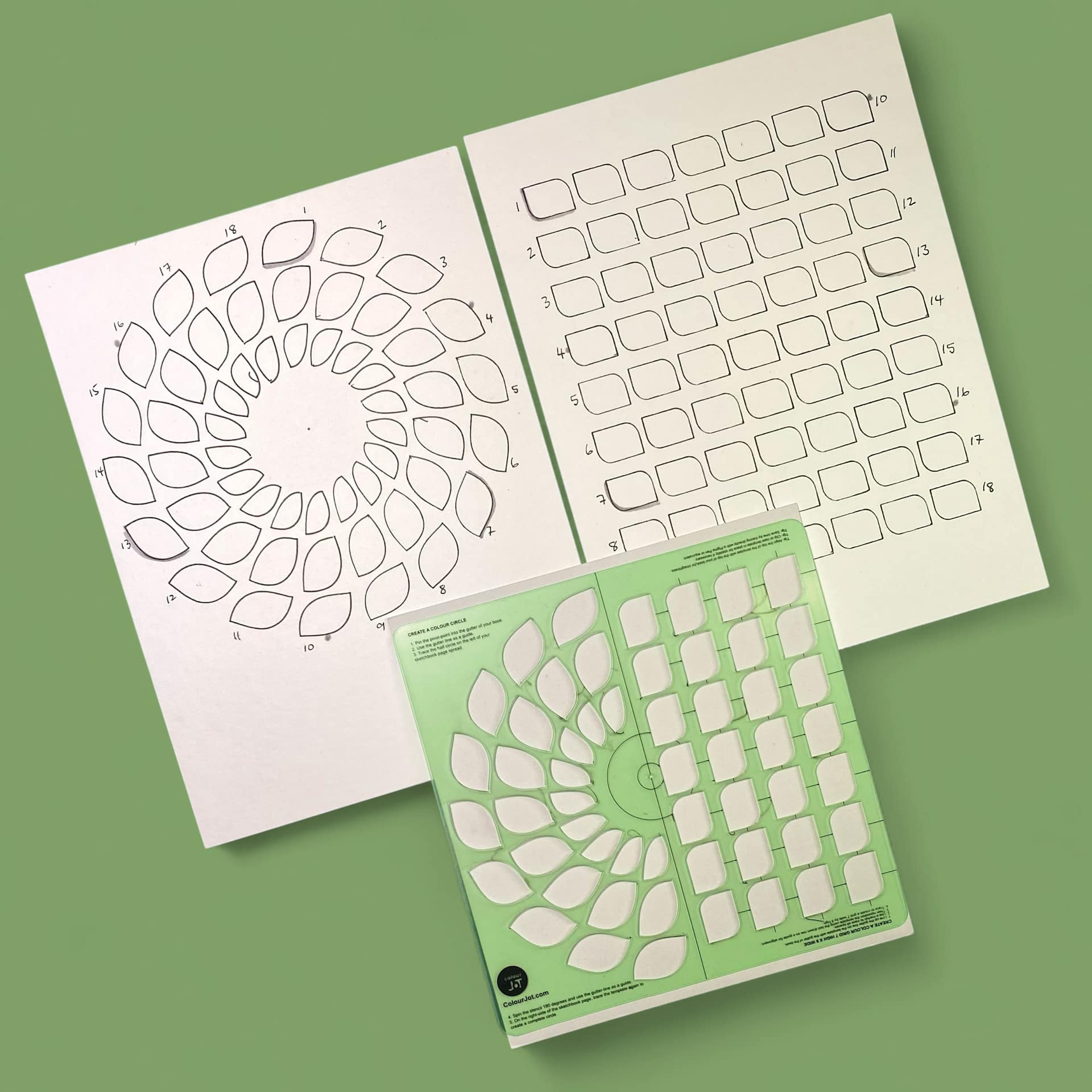 Pacific Arc ColourJot Mixing Template - Leaves