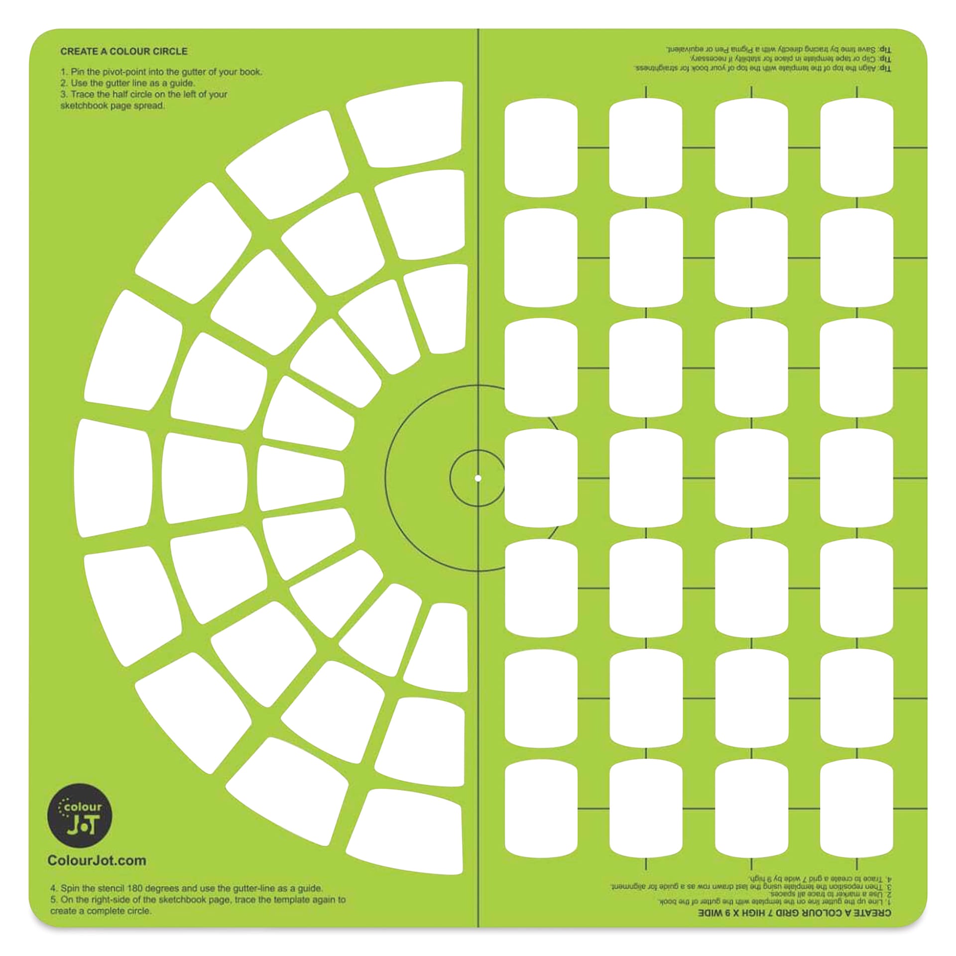 Pacific Arc ColourJot Mixing Template - Rounded Squares, out of packaging