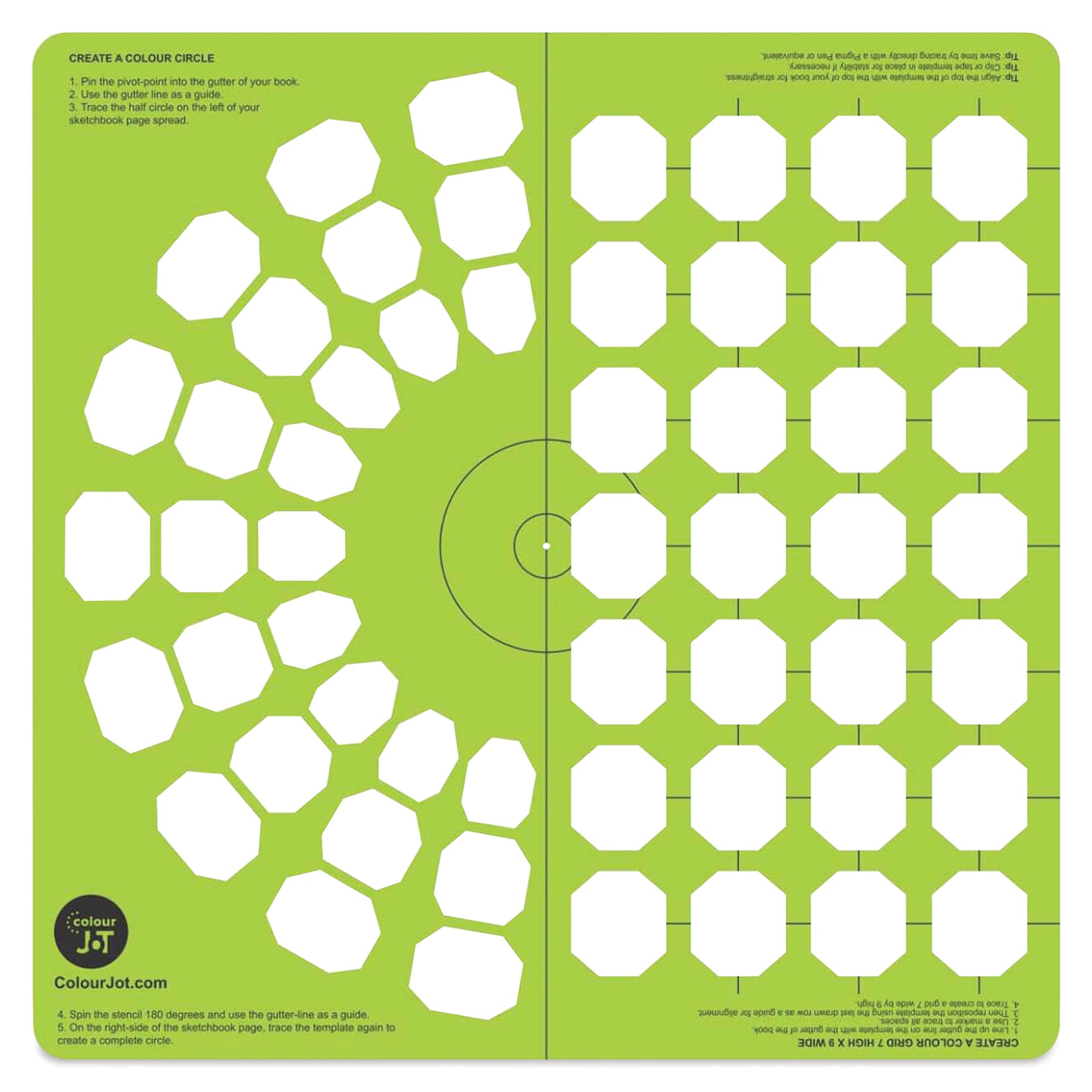 Pacific Arc ColourJot Mixing Template - Tiles, out of packaging