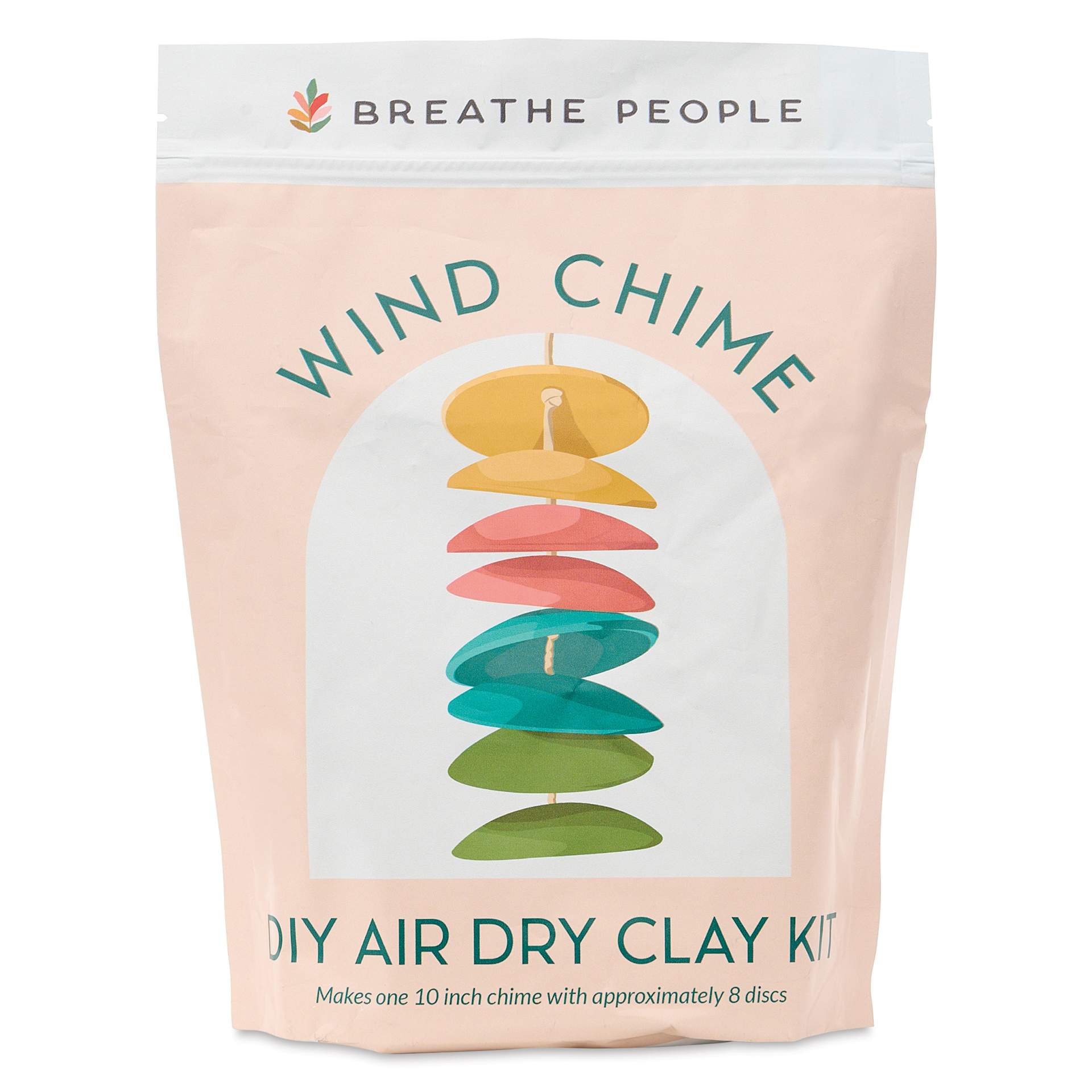 Breathe People Wind Chimes DIY Air Dry Clay Kit, front of packaging