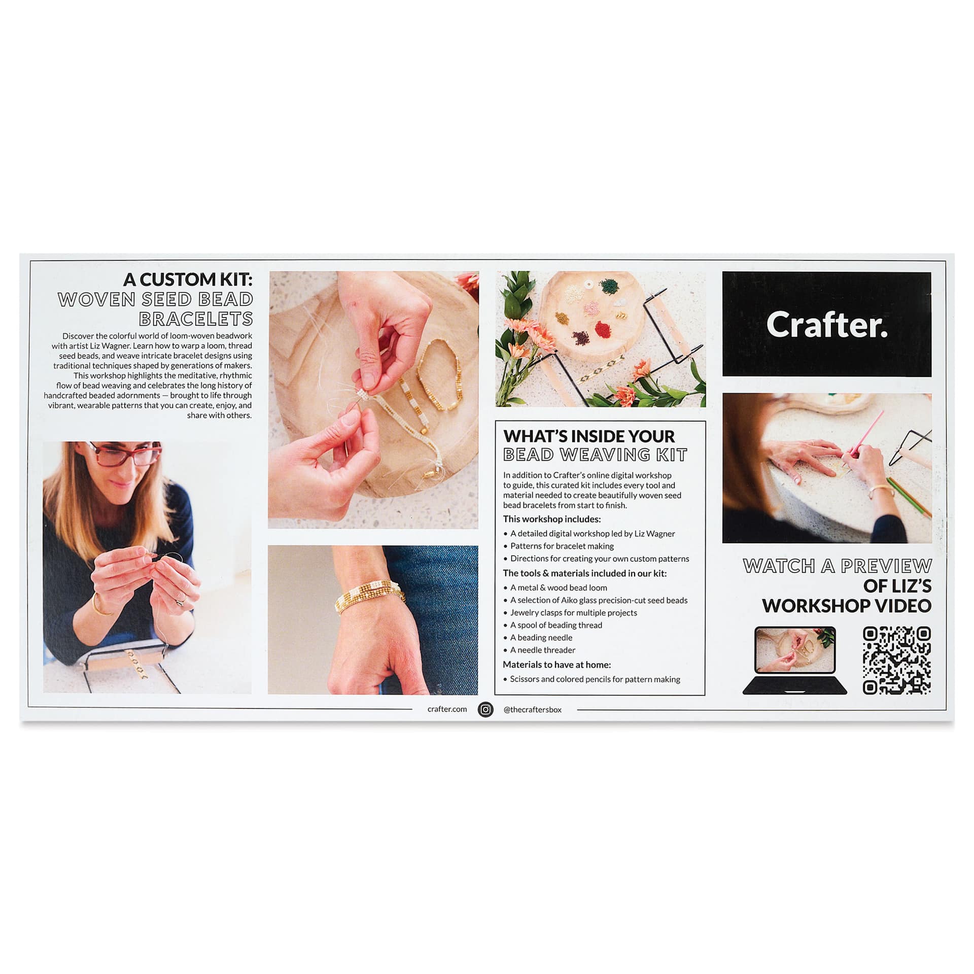 Crafter Woven Seed Bead Workshop Kit back of packaging
