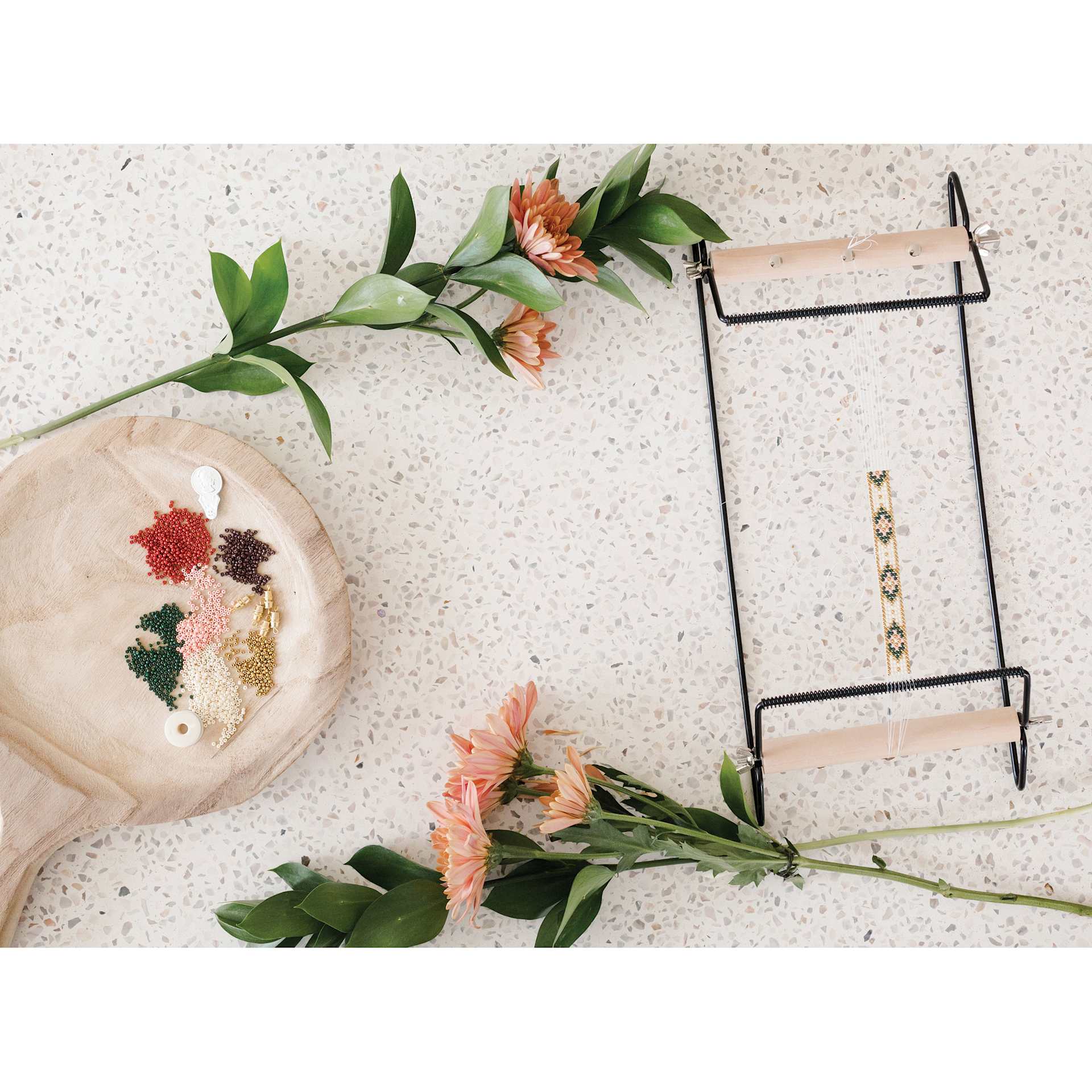 Crafter Woven Seed Bead Workshop Kit loom and beads