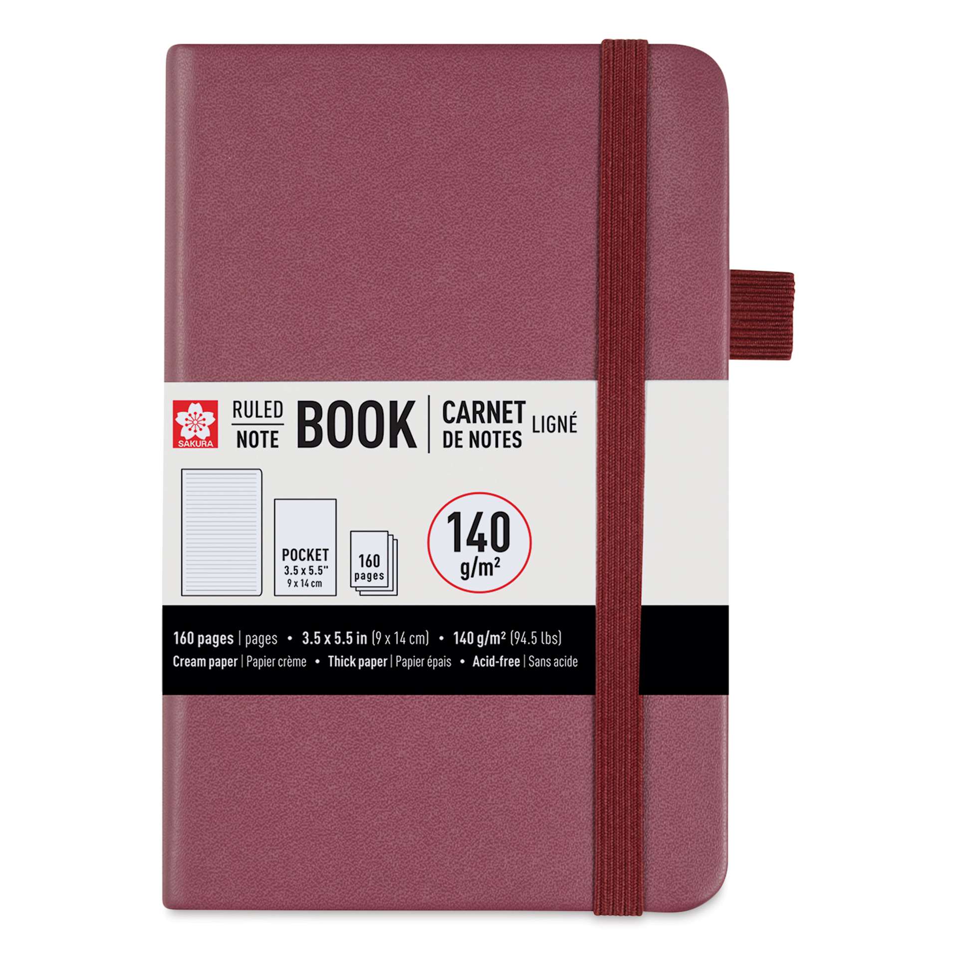 Sakura Notebook - Mulberry, 3.5" x 5.5", Ruled