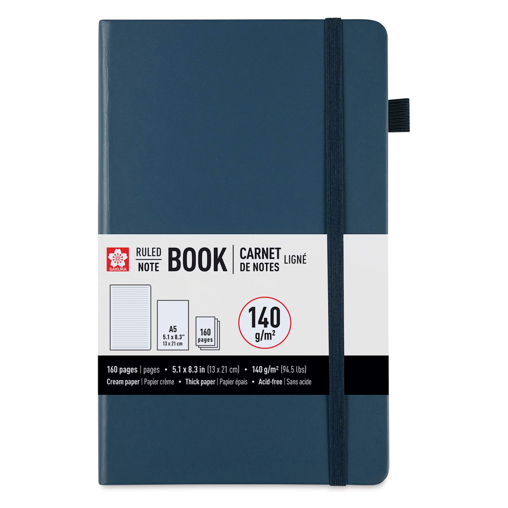 Sakura Notebook - Deep Indigo, 5.1" x 8.3", Ruled