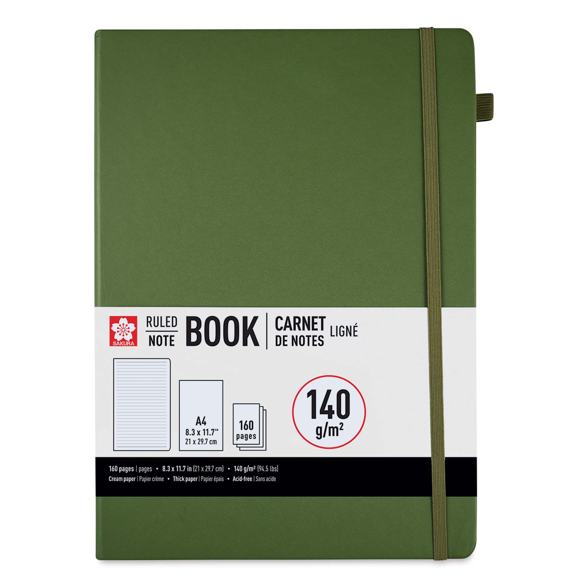 Sakura Notebook - Pine Needle, 8.3" x 11.7", Ruled