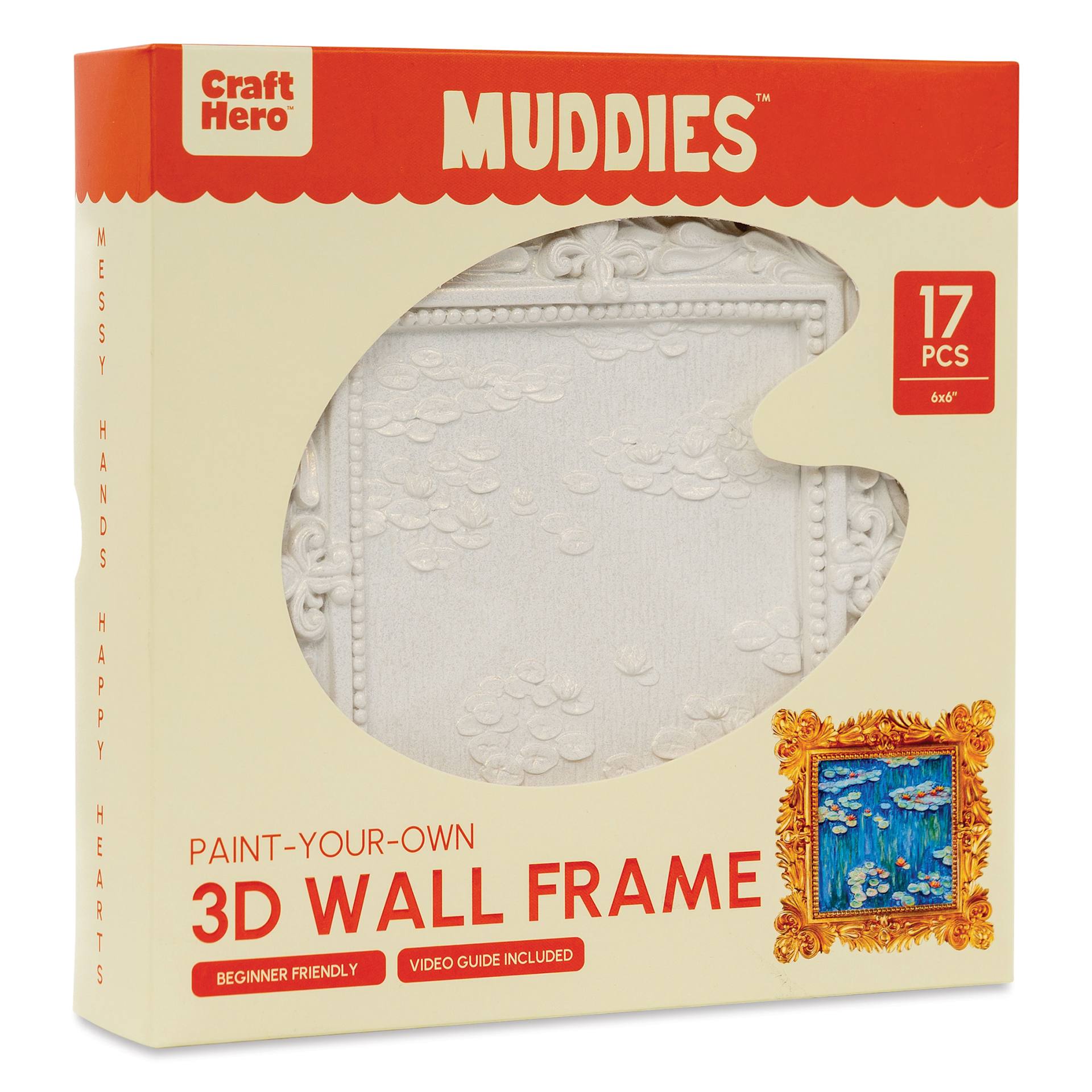 Craft Hero Muddies 3D Wall Frame Painting Kit - Water Lilies, front of packaging