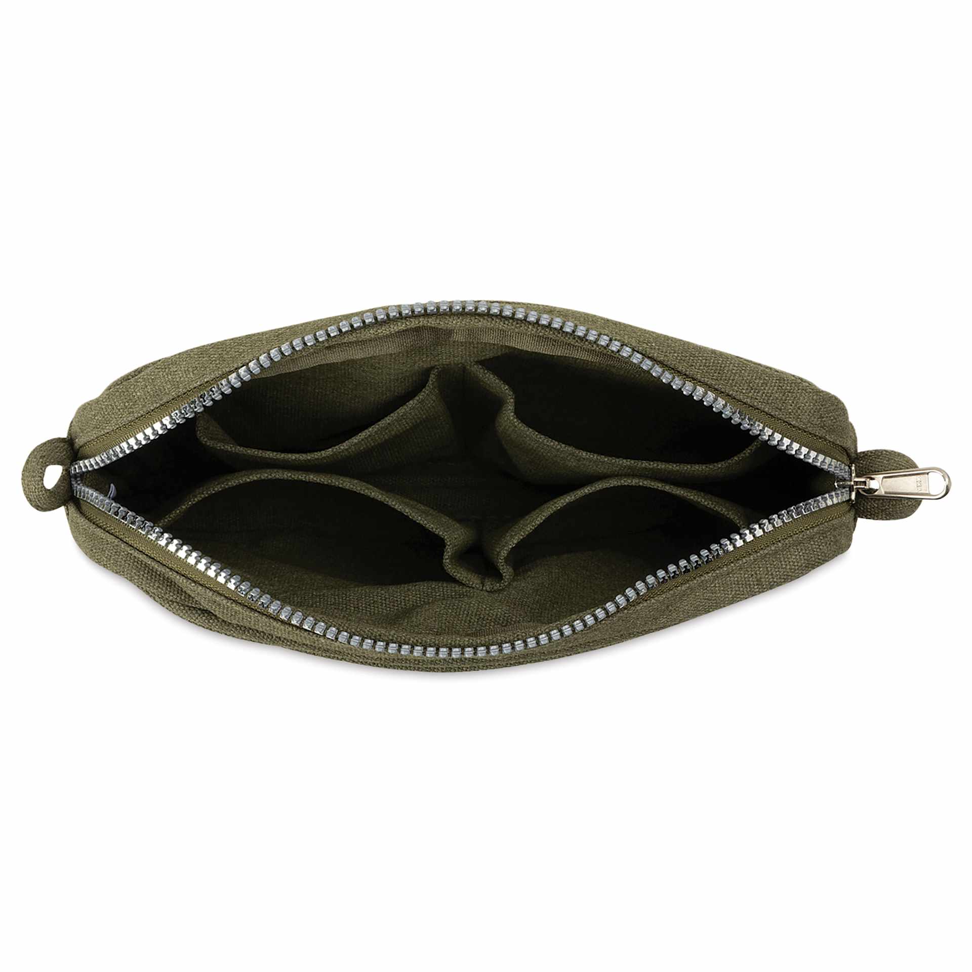 Soolla Studio Pouch - Deep Forest Green, open
