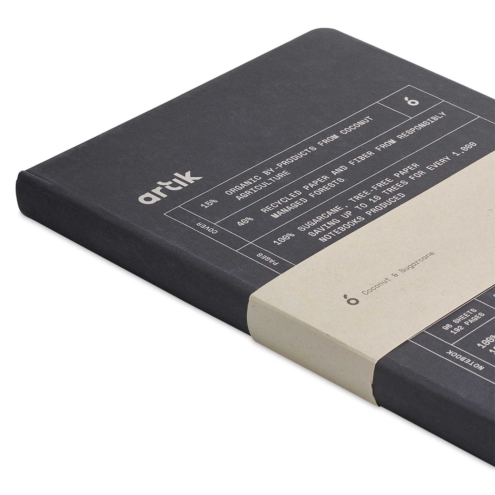 Artik Hardcover Notebook - Coconut, 5-3/4" x 8-1/4", Dot Grid