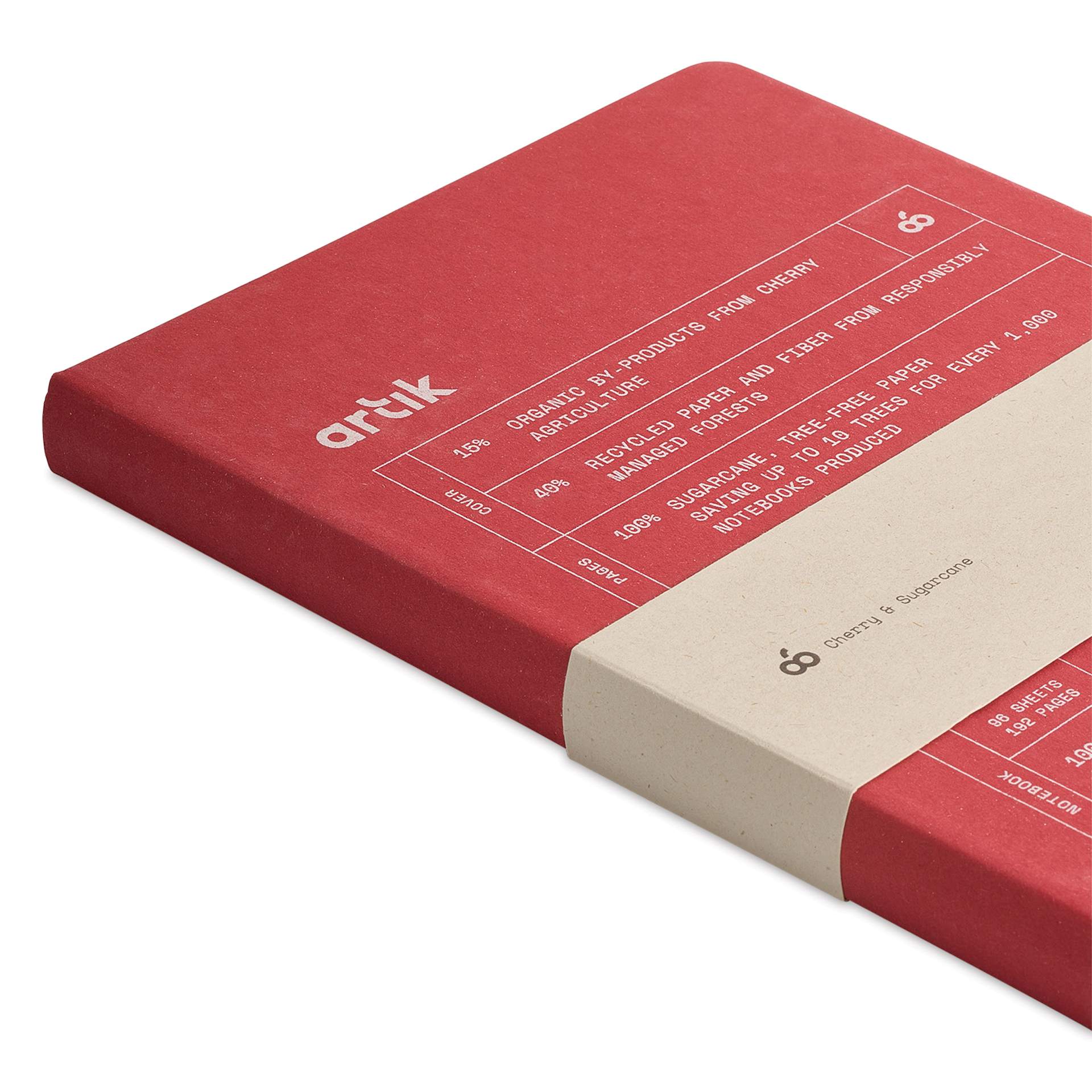 Artik Hardcover Notebook - Cherry, 5-3/4" x 8-1/4", Dot Grid