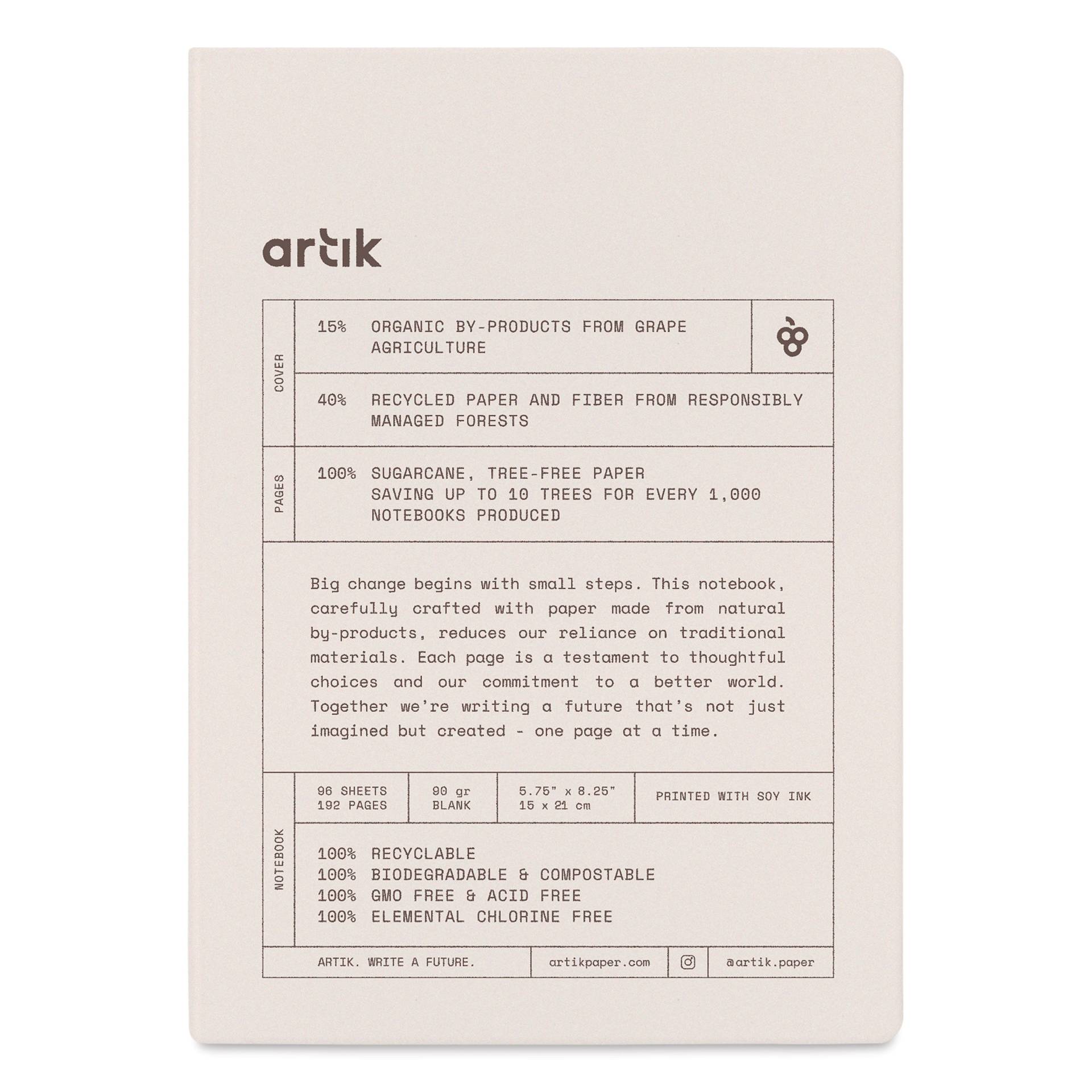 Artik Hardcover Notebook - Grape, 5-3/4" x 8-1/4", Blank, front