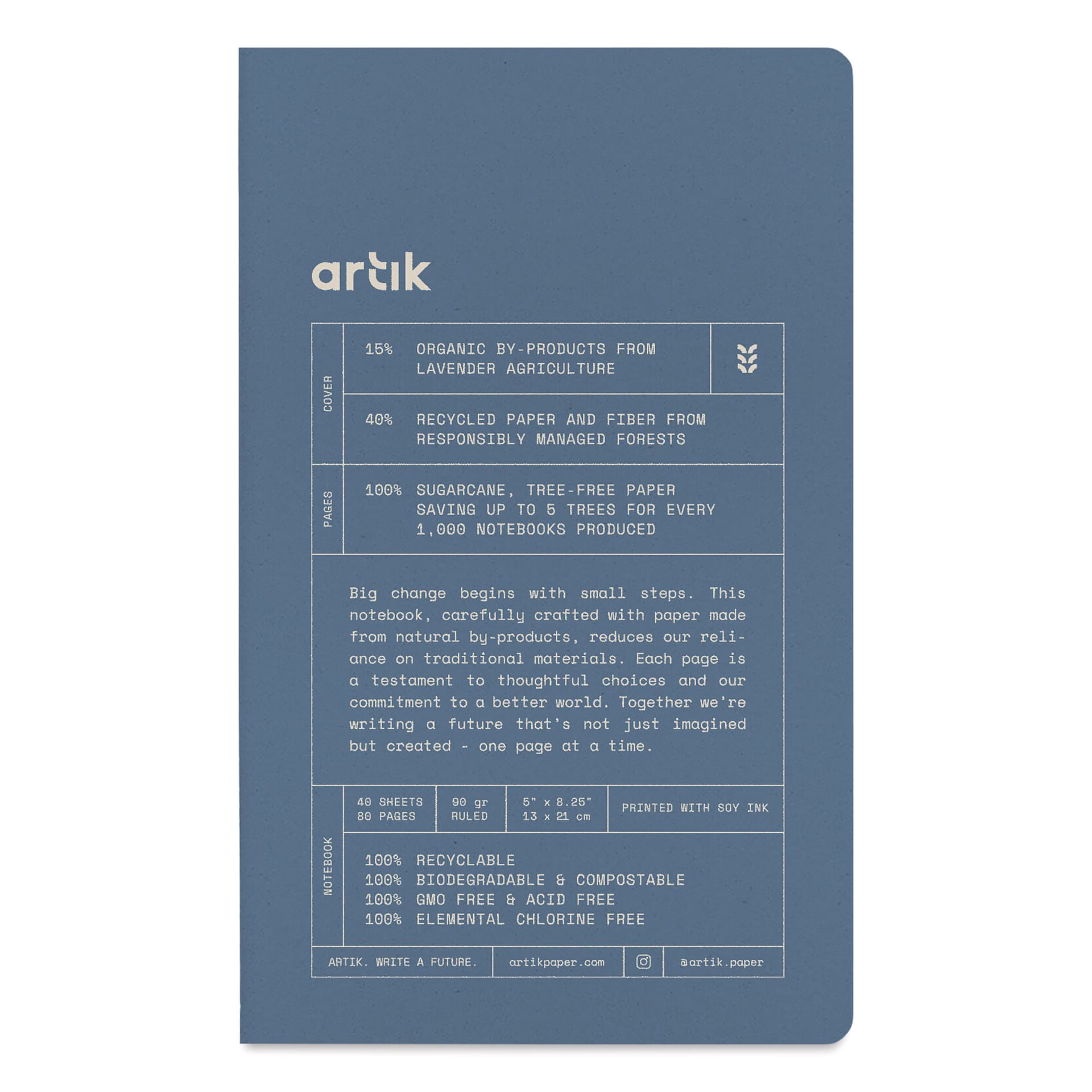 Artik Singer Sewn Notebook - Lavender, 5" x 8-1/4", Ruled, Pkg of 2, front cover