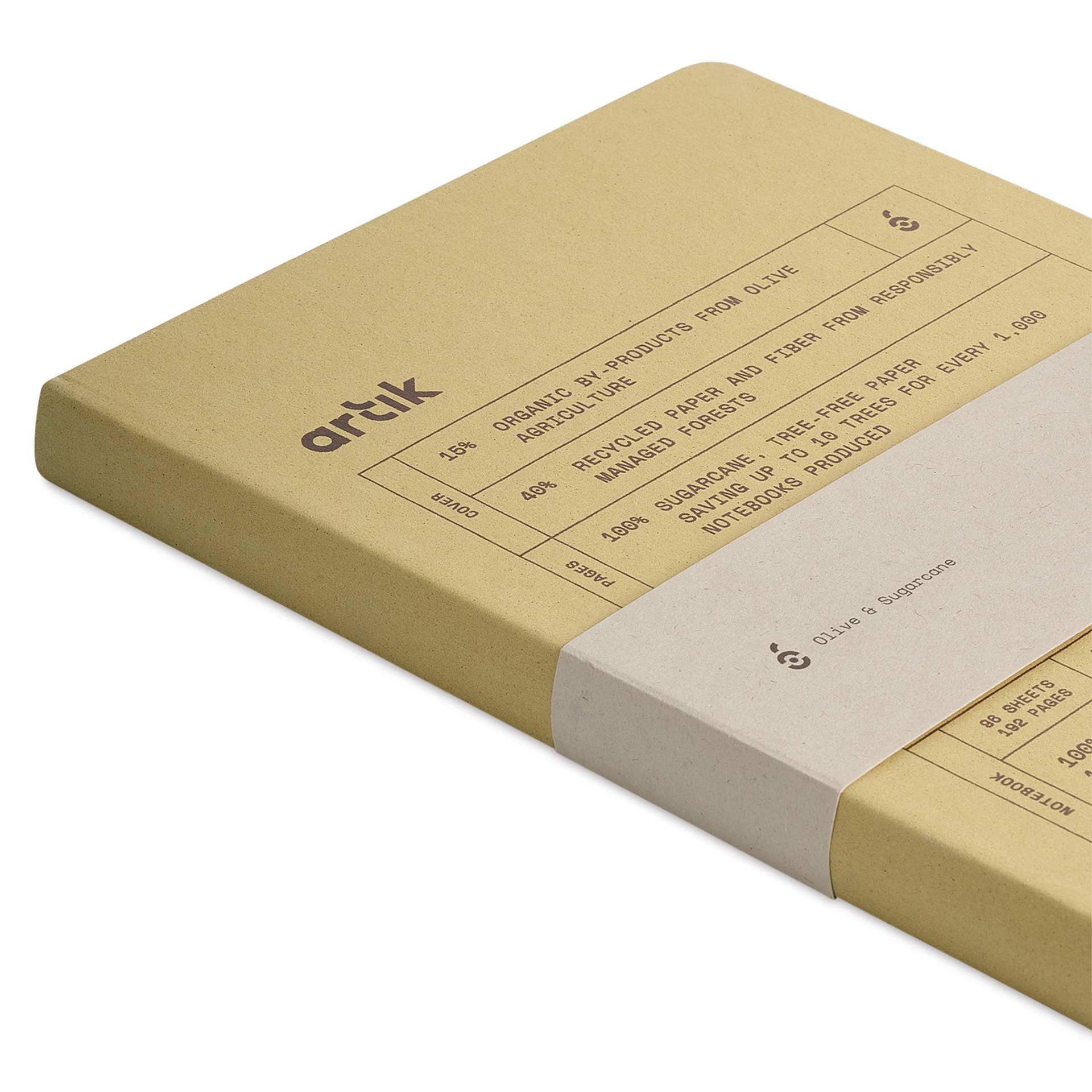 Artik Hardcover Notebook - Olive, 5-3/4" x 8-1/4", Ruled