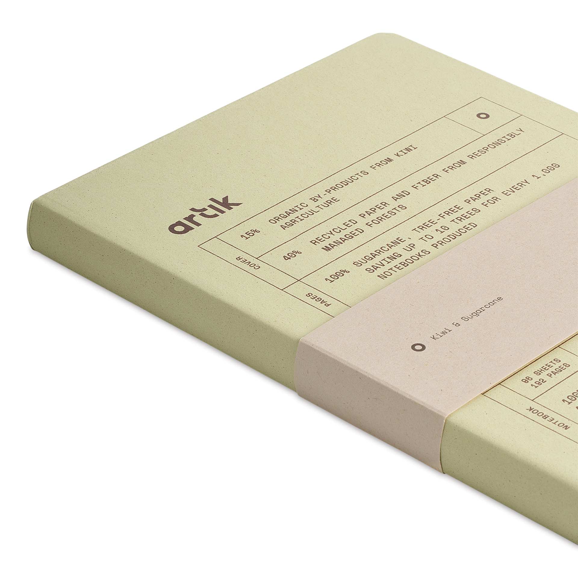 Artik Hardcover Notebook - Kiwi, 5-3/4" x 8-1/4", Ruled