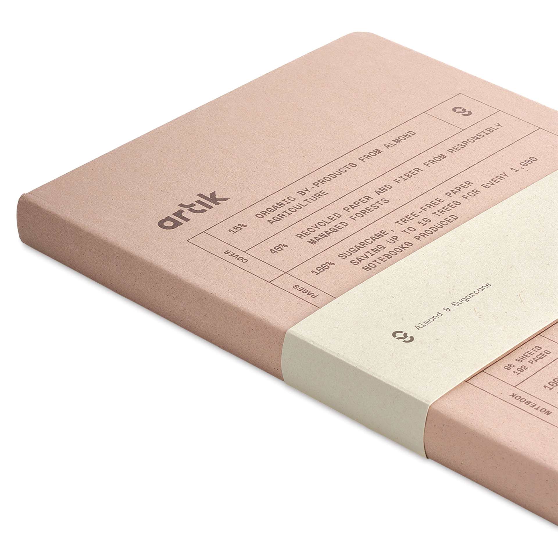 Artik Hardcover Notebook - Almond, 5-3/4" x 8-1/4", Ruled