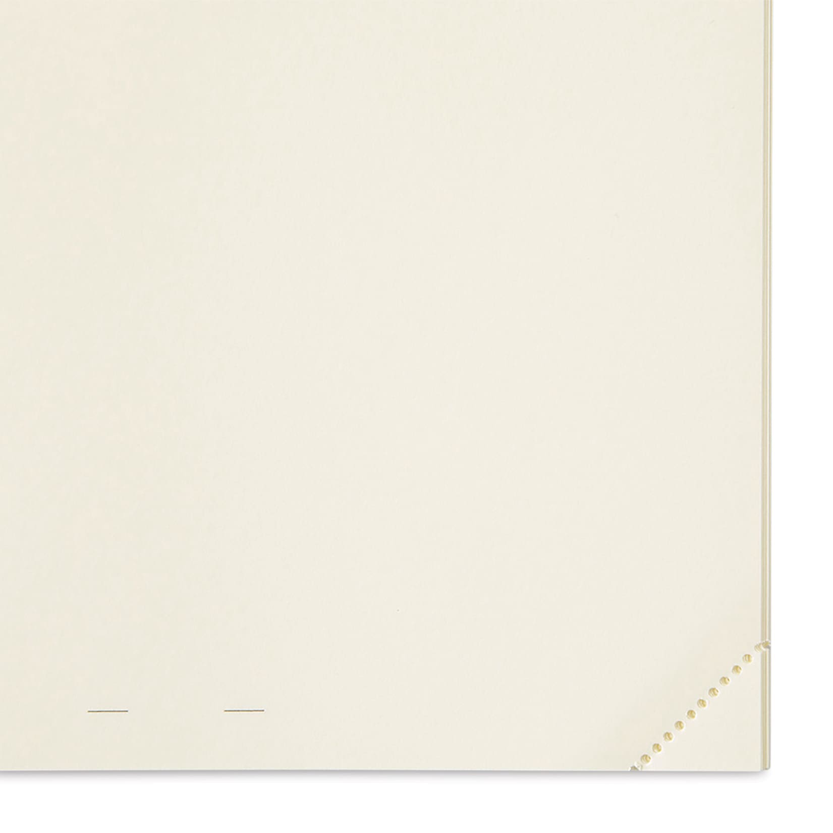 Midori MD Notebook Journal Codex 1 Day 1 Page - A5, Blank, White, close-up of sheet