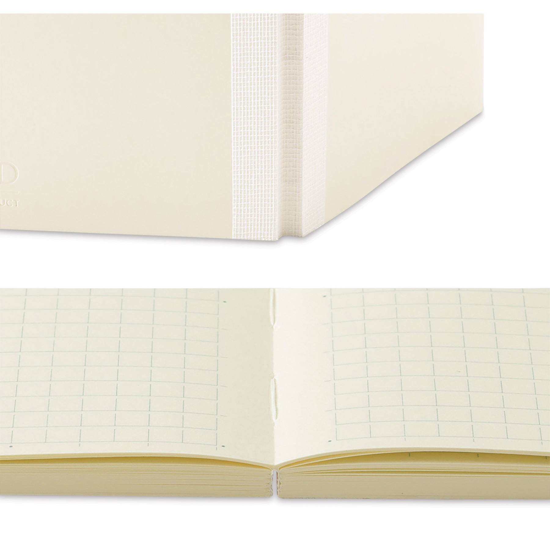 Midori MD Notebooks - A5, Grid, White, binding