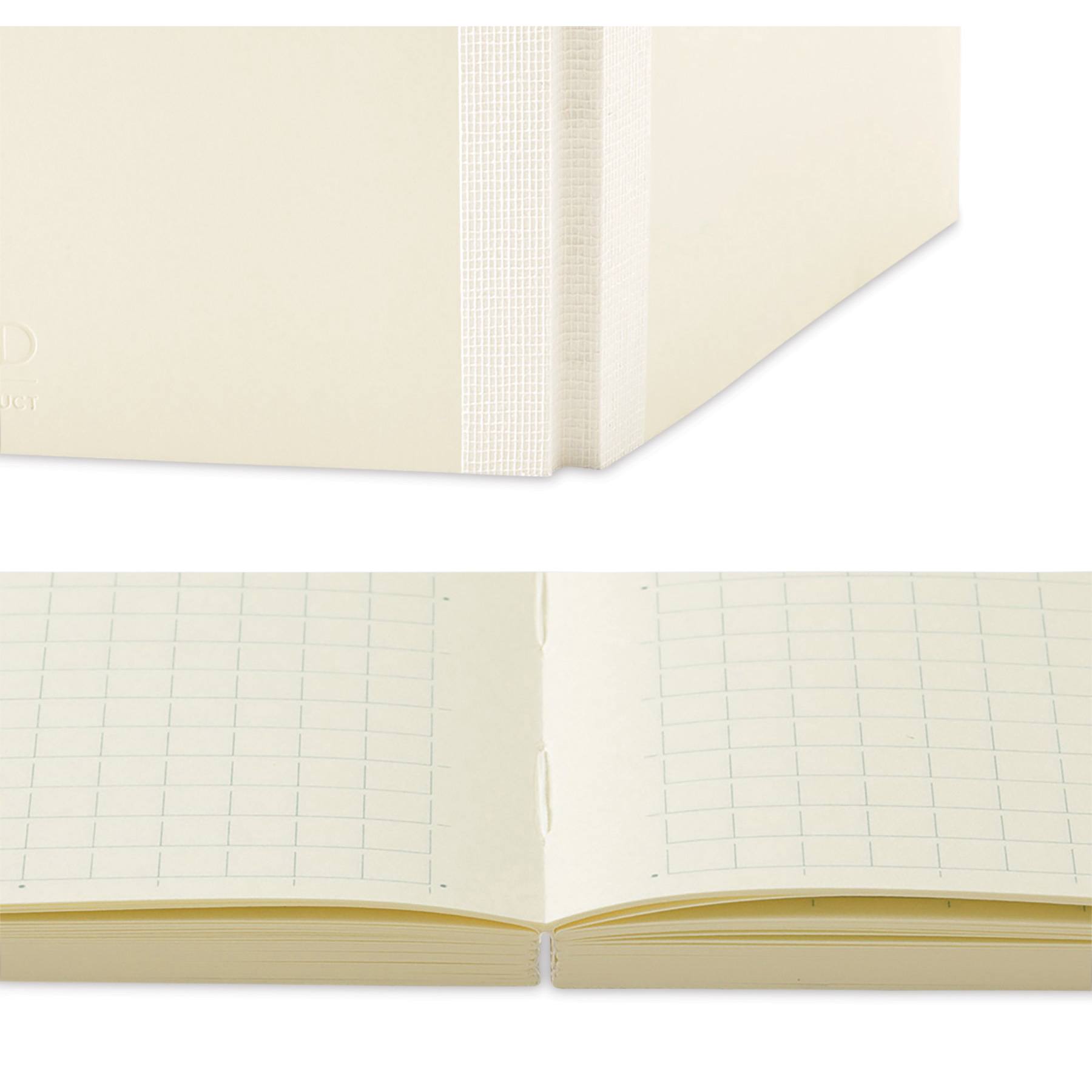 Midori MD Notebooks - A6, Grid, White, binding
