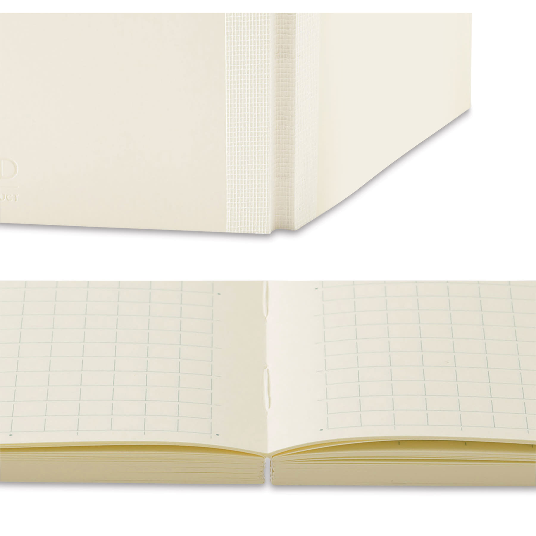 Midori MD Notebooks - A7, Grid, White, binding