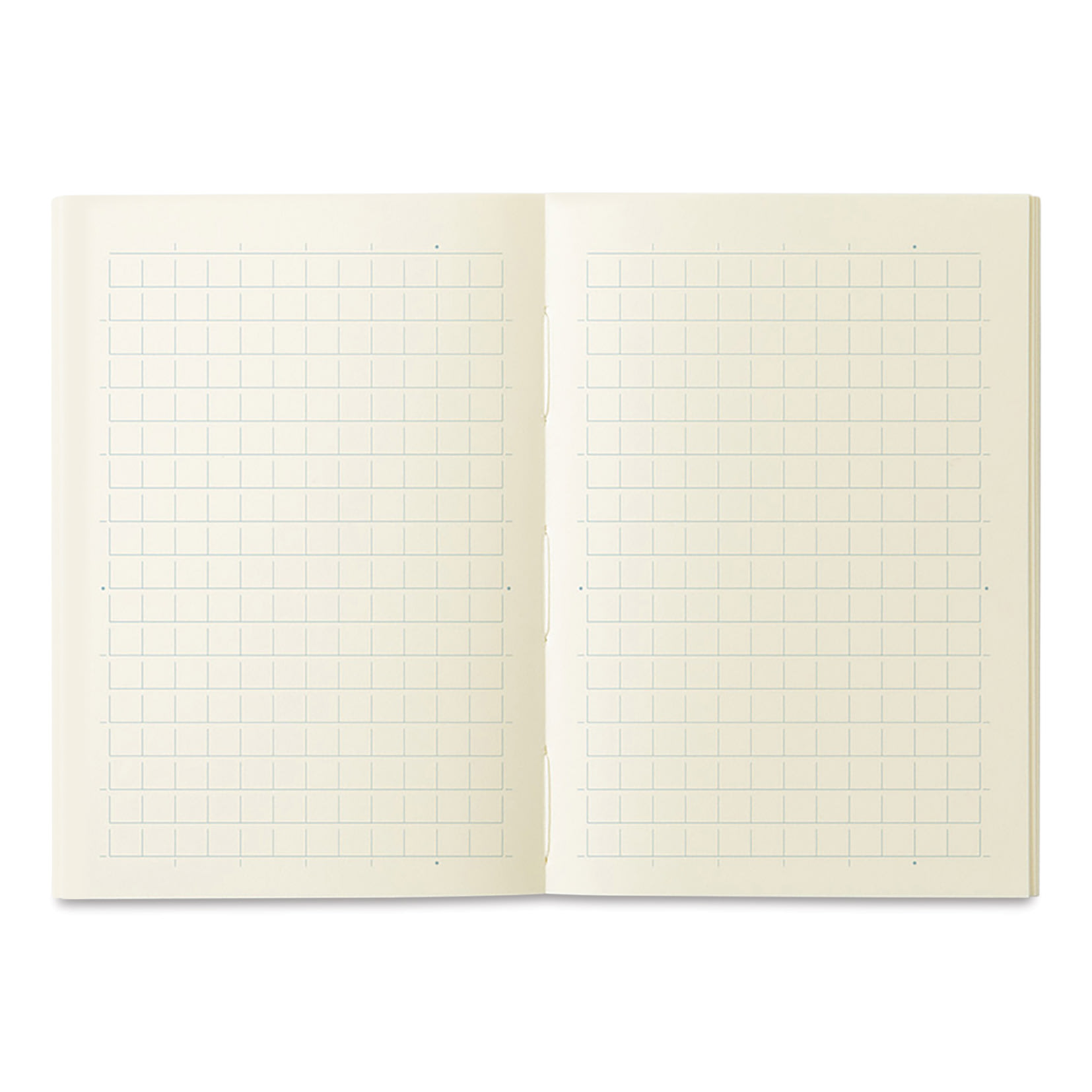 Midori MD Notebooks - A7, Grid, White, open
