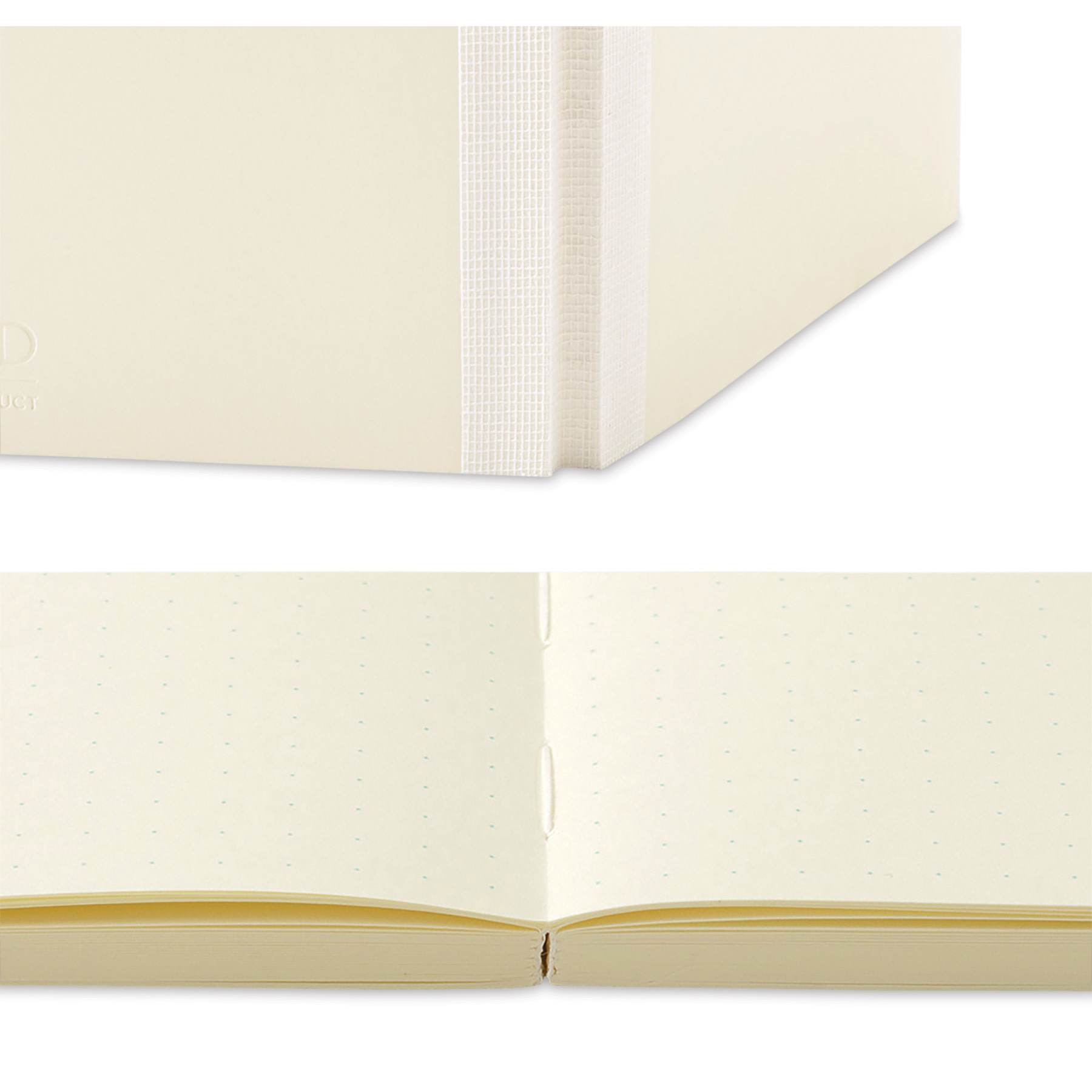 Midori MD Notebooks - A5, Dot Grid, White, binding