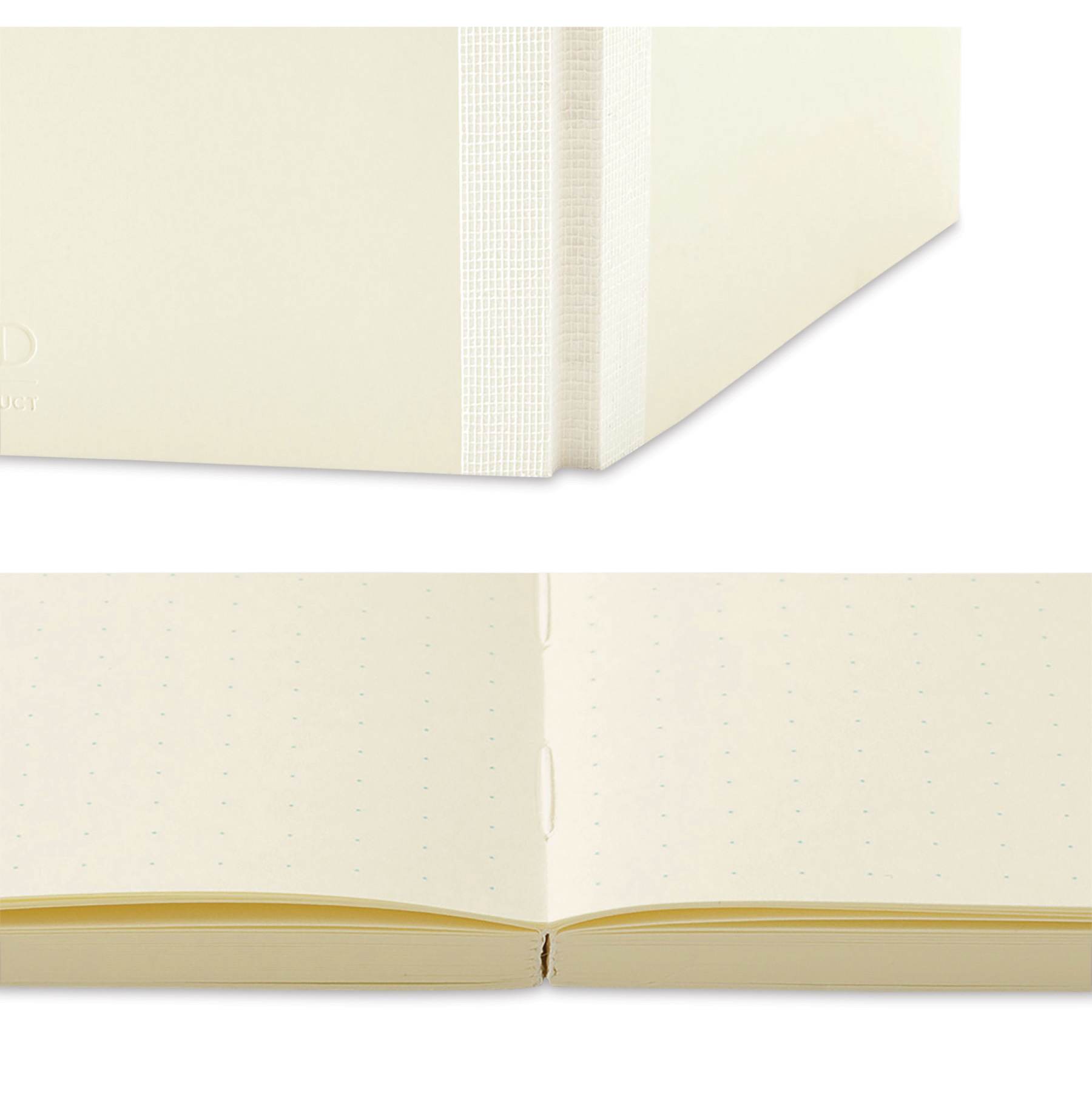 Midori MD Notebooks - A6, Dot Grid, White, binding