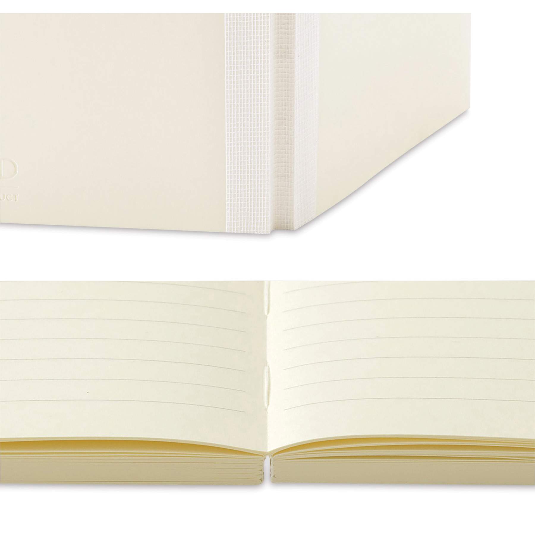 Midori MD Notebooks - B6 Slim, Lined, White, binding