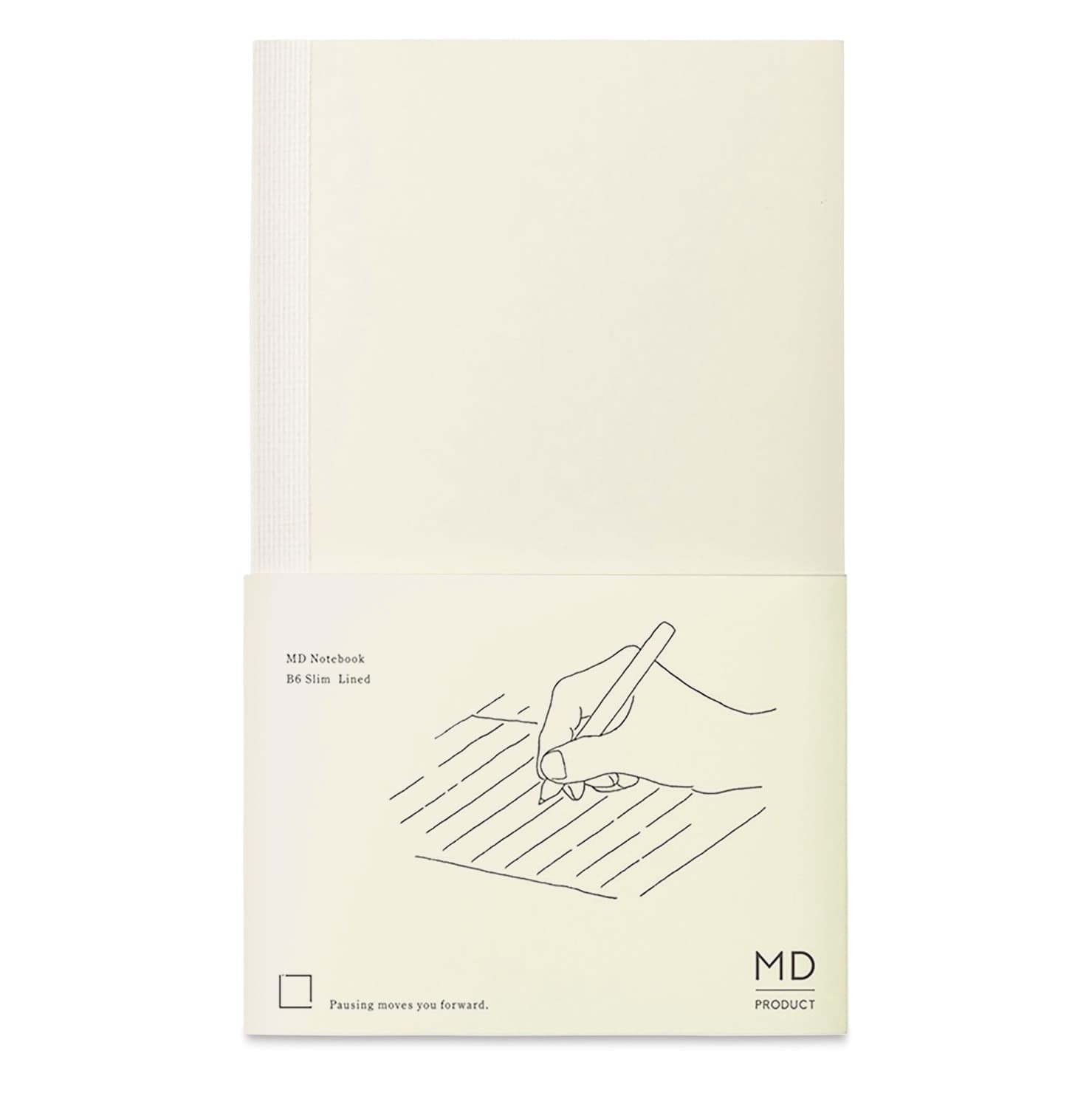 Midori MD Notebooks - B6 Slim, Lined, White, front cover