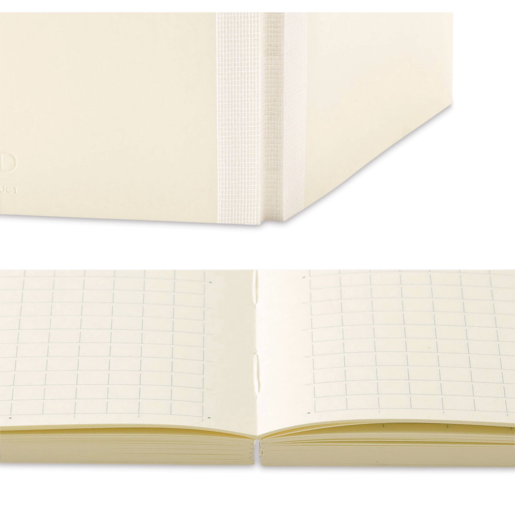 Midori MD Notebooks - B6 Slim, Grid, White, binding