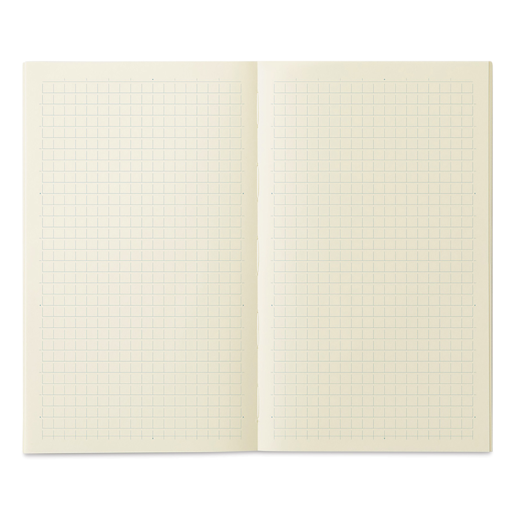 Midori MD Notebooks - B6 Slim, Grid, White, open