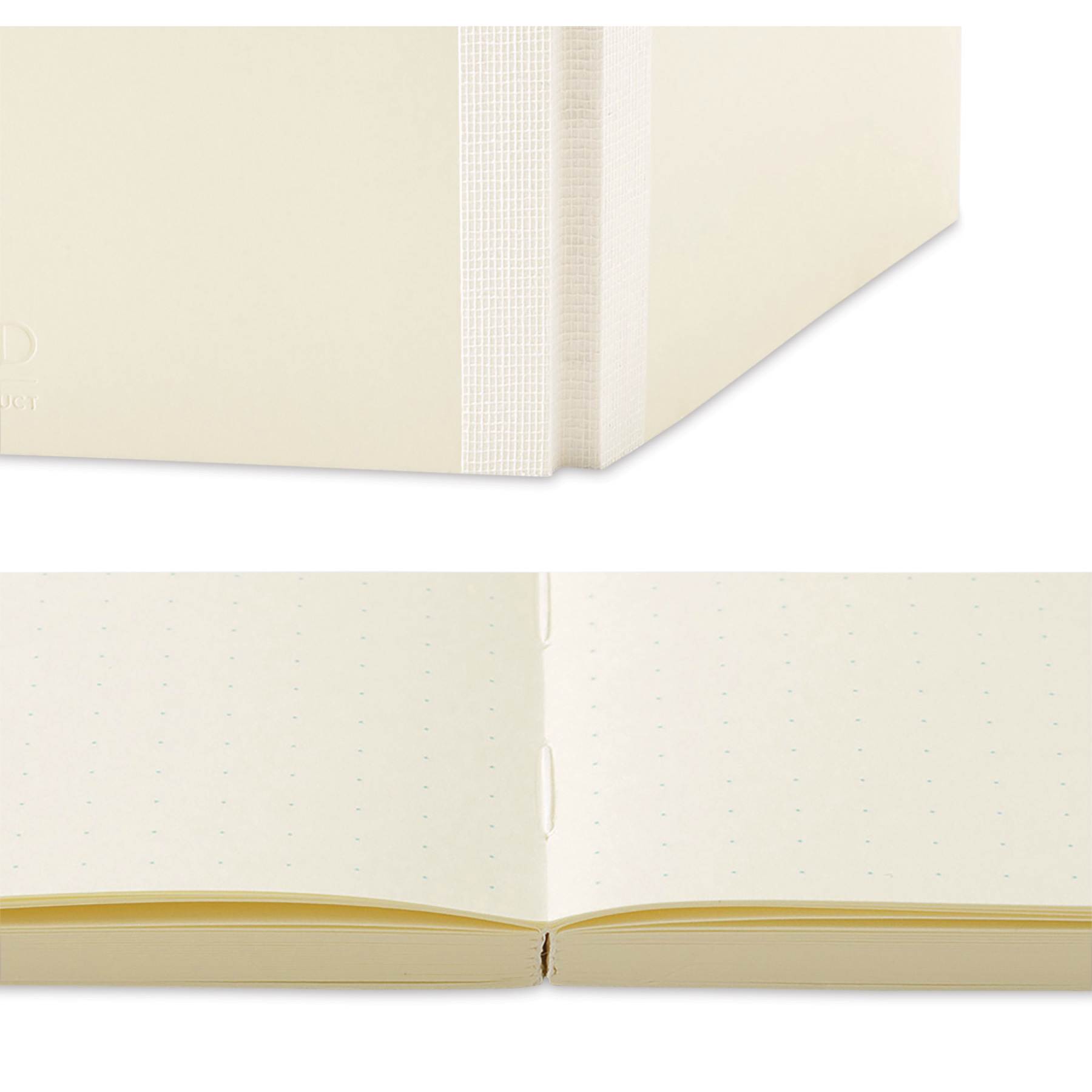 Midori MD Notebooks - B6 Slim, Dot Grid, White, binding